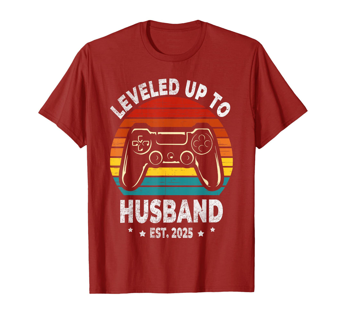 Leveled Up To Husband est 2025 Newly Married Bachelor Party T-Shirt