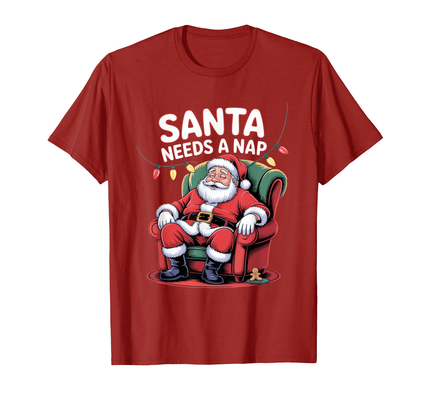 Santa Needs A Nap Funny Christmas Holiday Humor T-Shirt