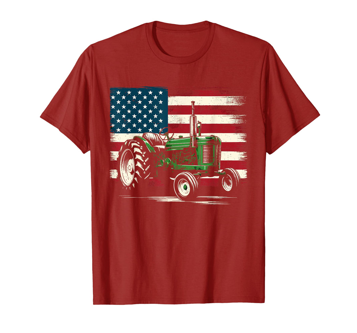 Agriculture Farm Tractor USA Flag Retro American Farm USA T-Shirt for Women Kids Men