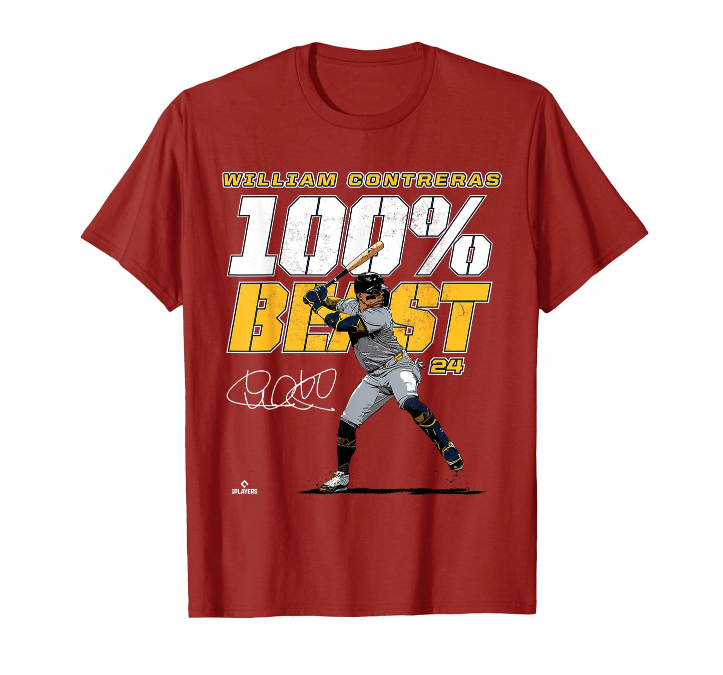 100% Beast William Contreras Milwaukee MLBPA T-Shirt