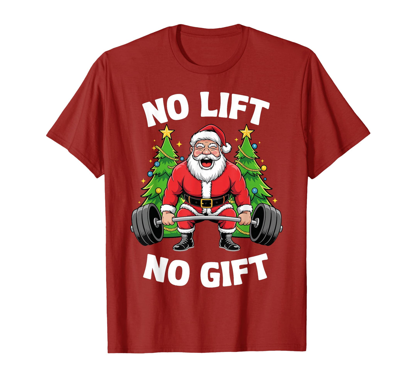 Funny Workout Santa Matching Family Christmas Gym Humor T-Shirt