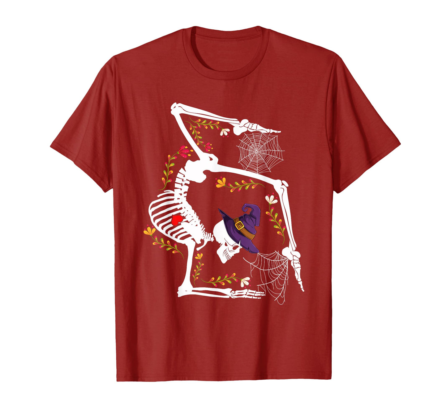 Skeleton Gymnast Lazy Halloween Costume Funny Gymnastics T-Shirt