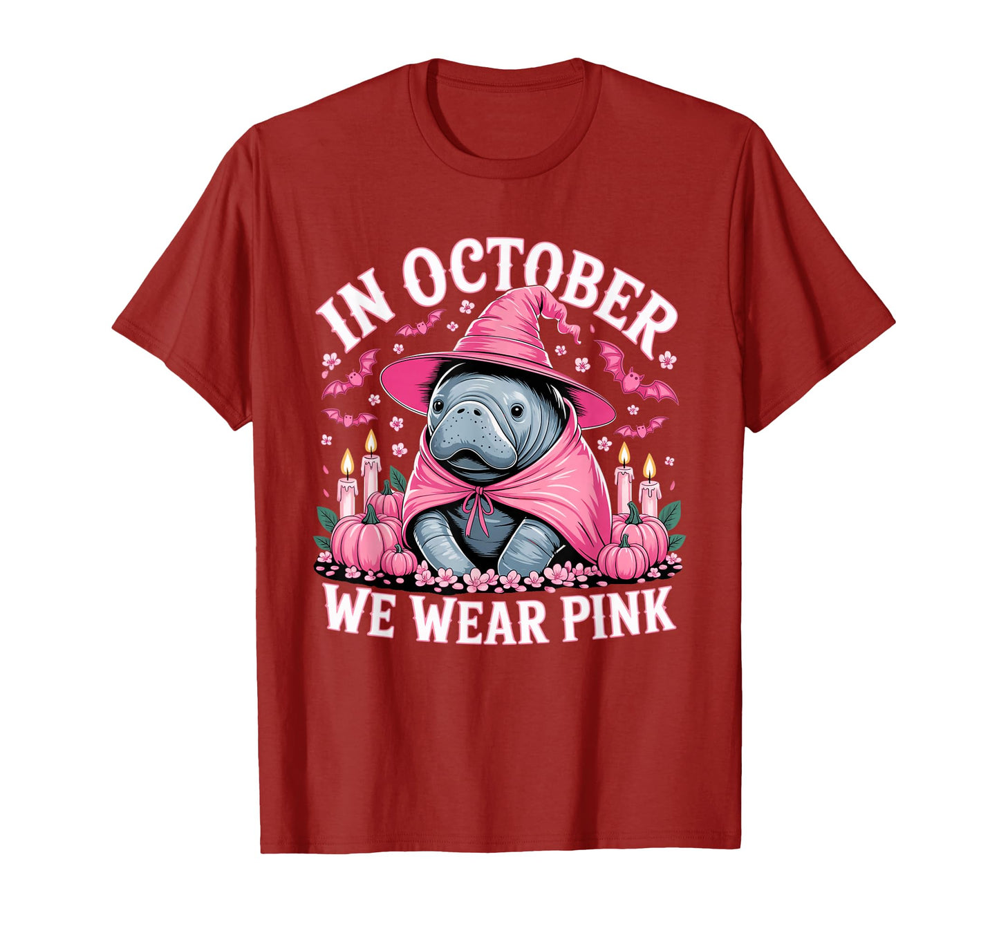 Manatee Breast Cancer Awareness October Halloween Costume T-Shirt