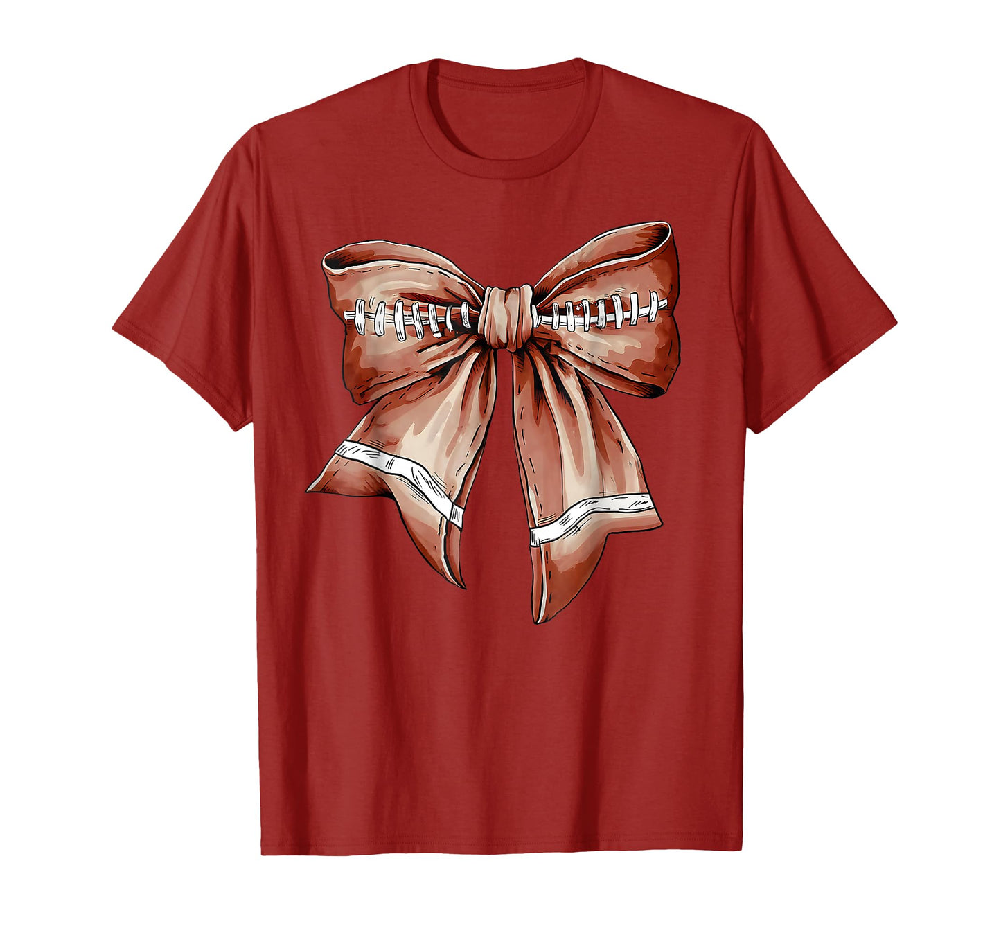 Coquette Bow Pumpkin Football Mom Girls Thanksgiving Autumn T-Shirt