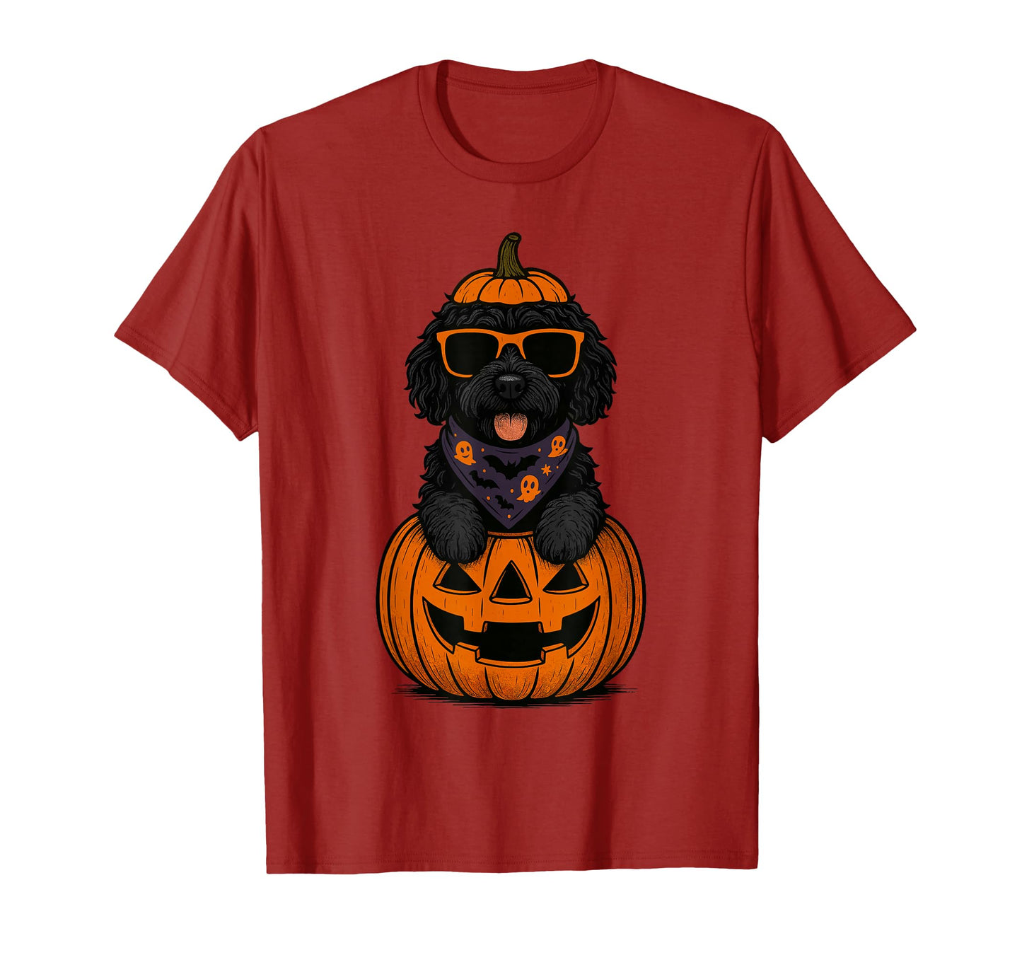 Spooky Portuguese Water Dog Pumpkin Halloween Dog Lover T-Shirt