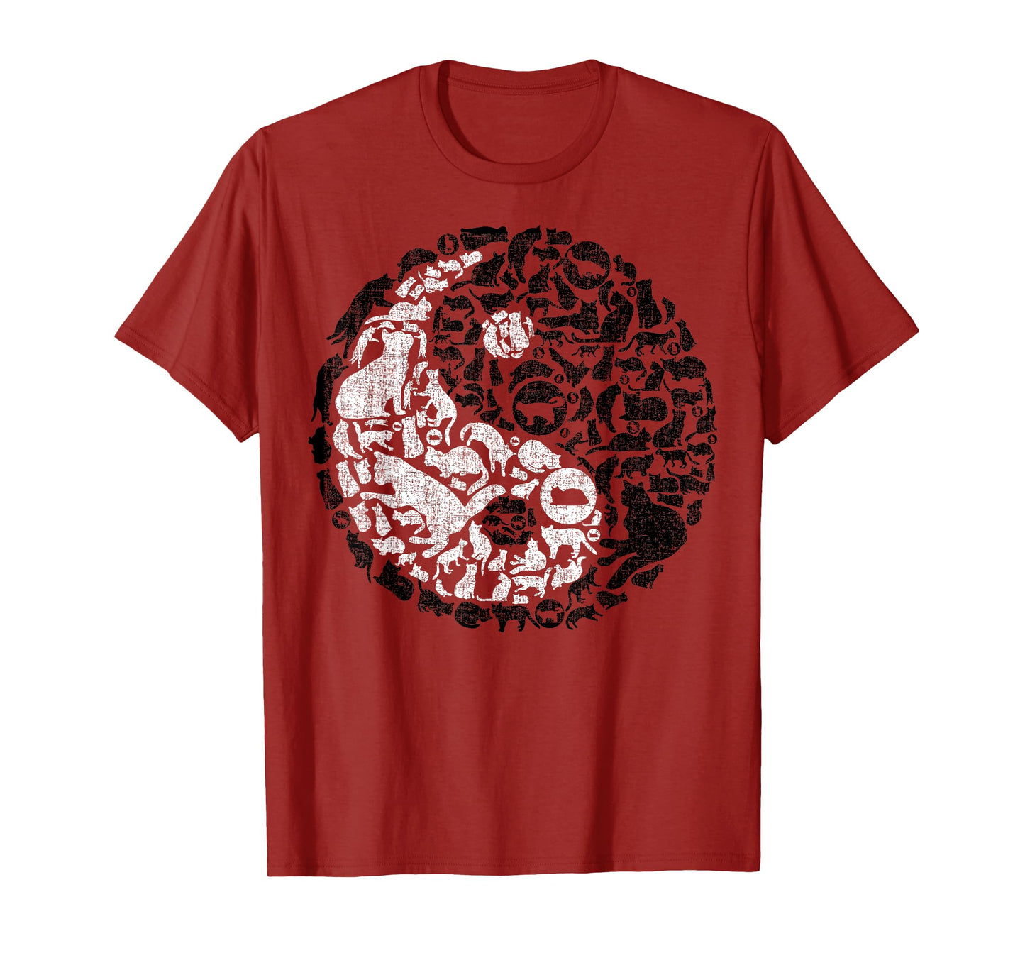 Yin Yang Symbol Tee Pilates Yoga Cat Cats Kitten Lover T-Shirt