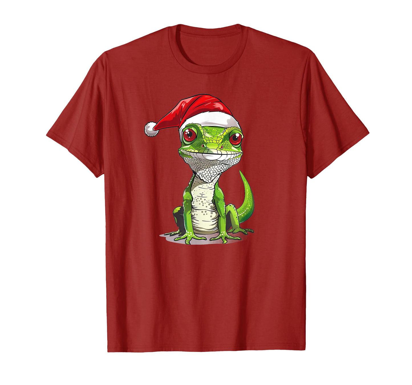 Pretty Lizard with Santa Claus Hat Outfit for Festive Season T-Shirt