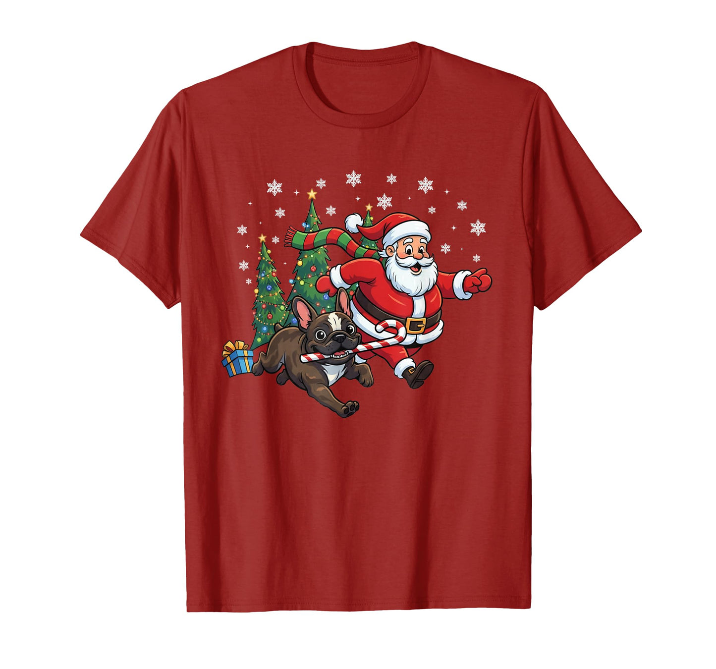 Christmas Dog Santa French Bulldog Xmas Dog Lover Men Women T-Shirt