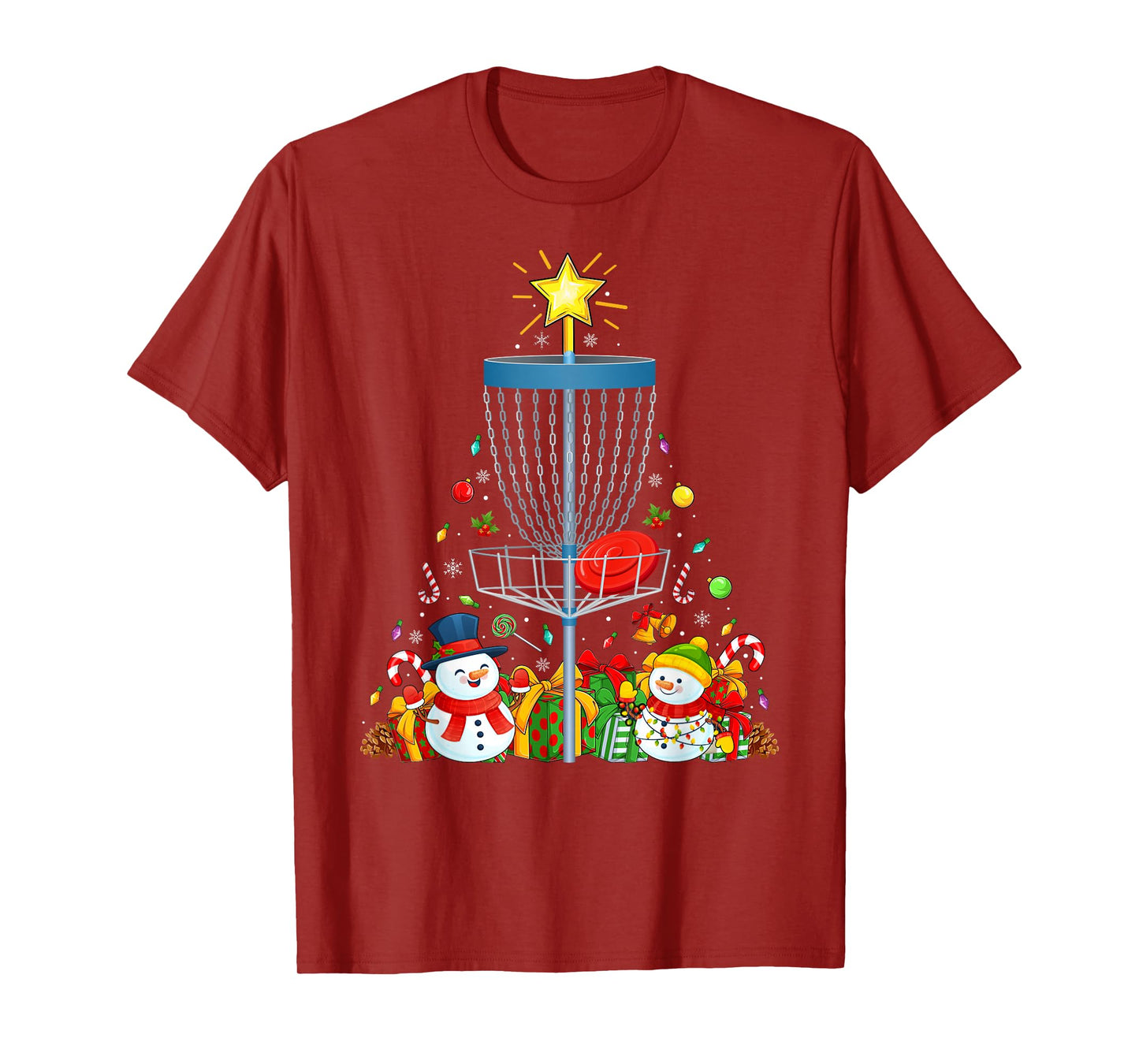 Disc Golf Christmas Tree Decoration Holiday Xmas T-Shirt