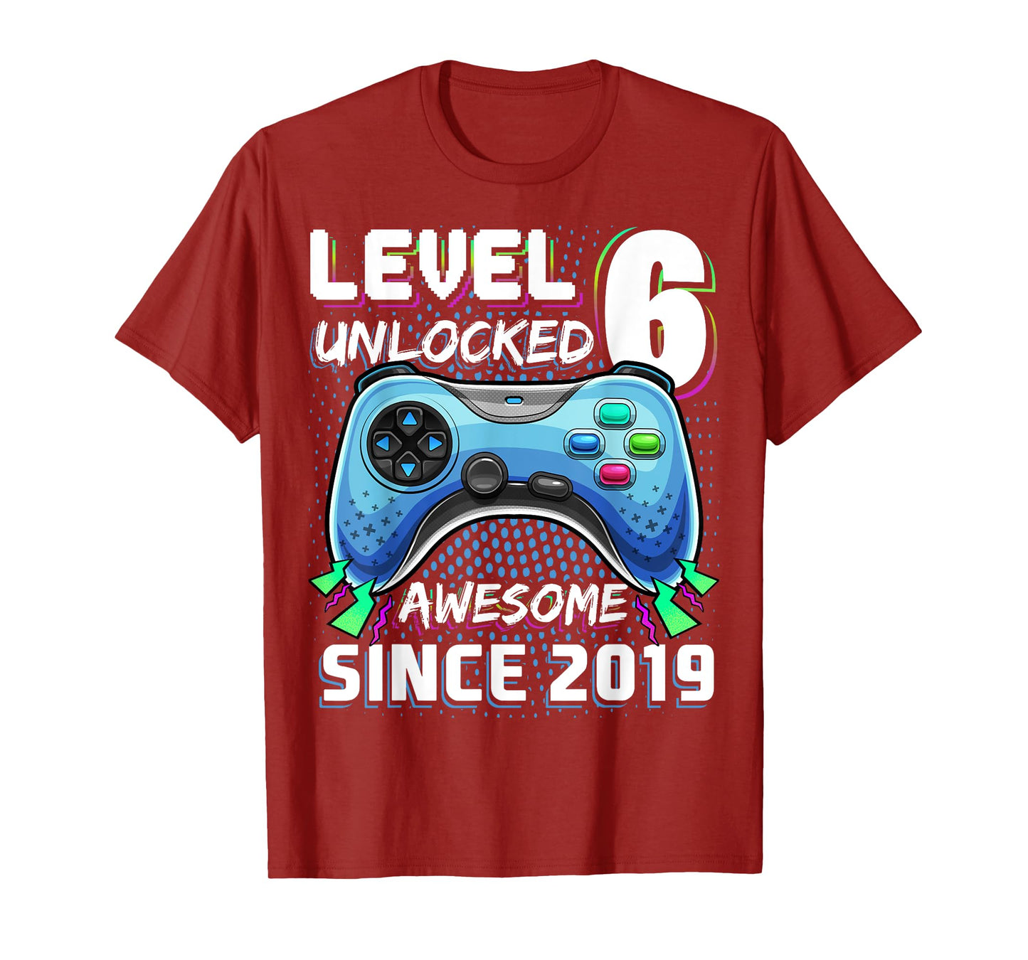 6th Birthday Boy Level 6 Gamer 6 Year Video Game Party T-Shirt