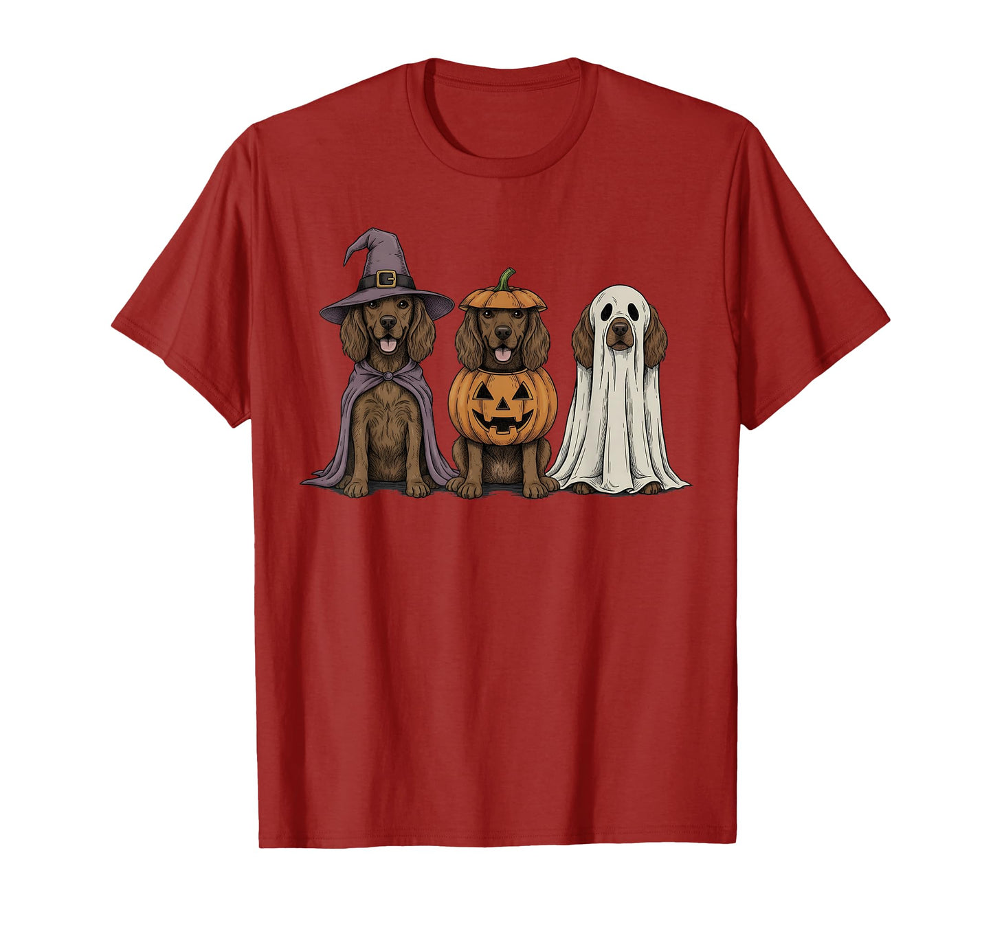 Spooky Ghost Boykin Spaniel Pumpkin Halloween Dog Lover T-Shirt