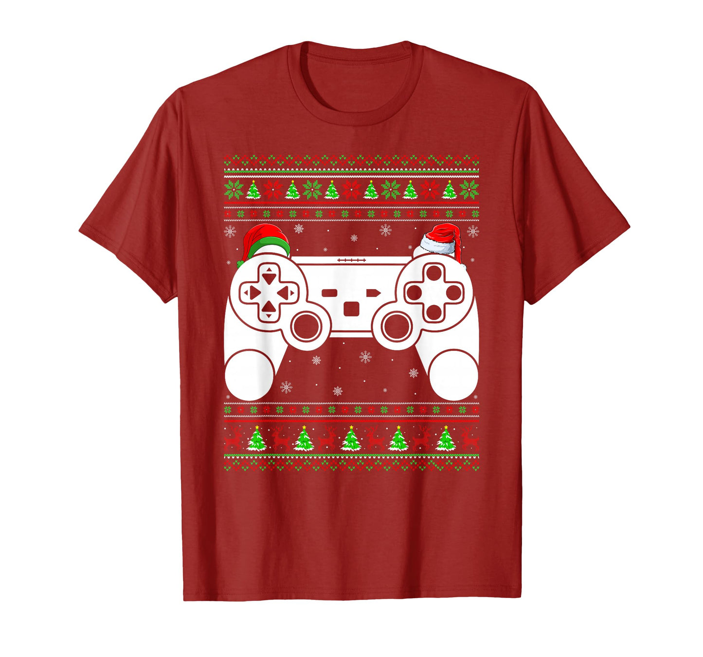 Ugly Christmas Sweater Video Game Controller Xmas Gamer Boys T-Shirt