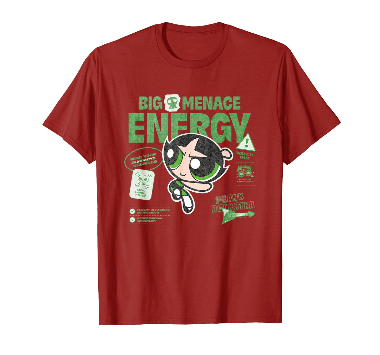 The Powerpuff Girls Buttercup Big Menace Energy Watch Out! T-Shirt