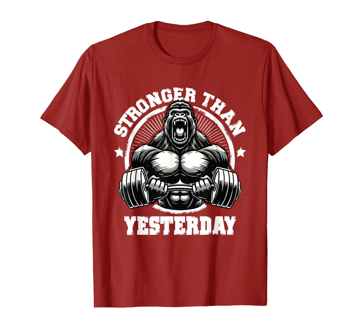 Stronger Than Yesterday Weightlifting Gym Quotes Gym Fitness T-Shirt