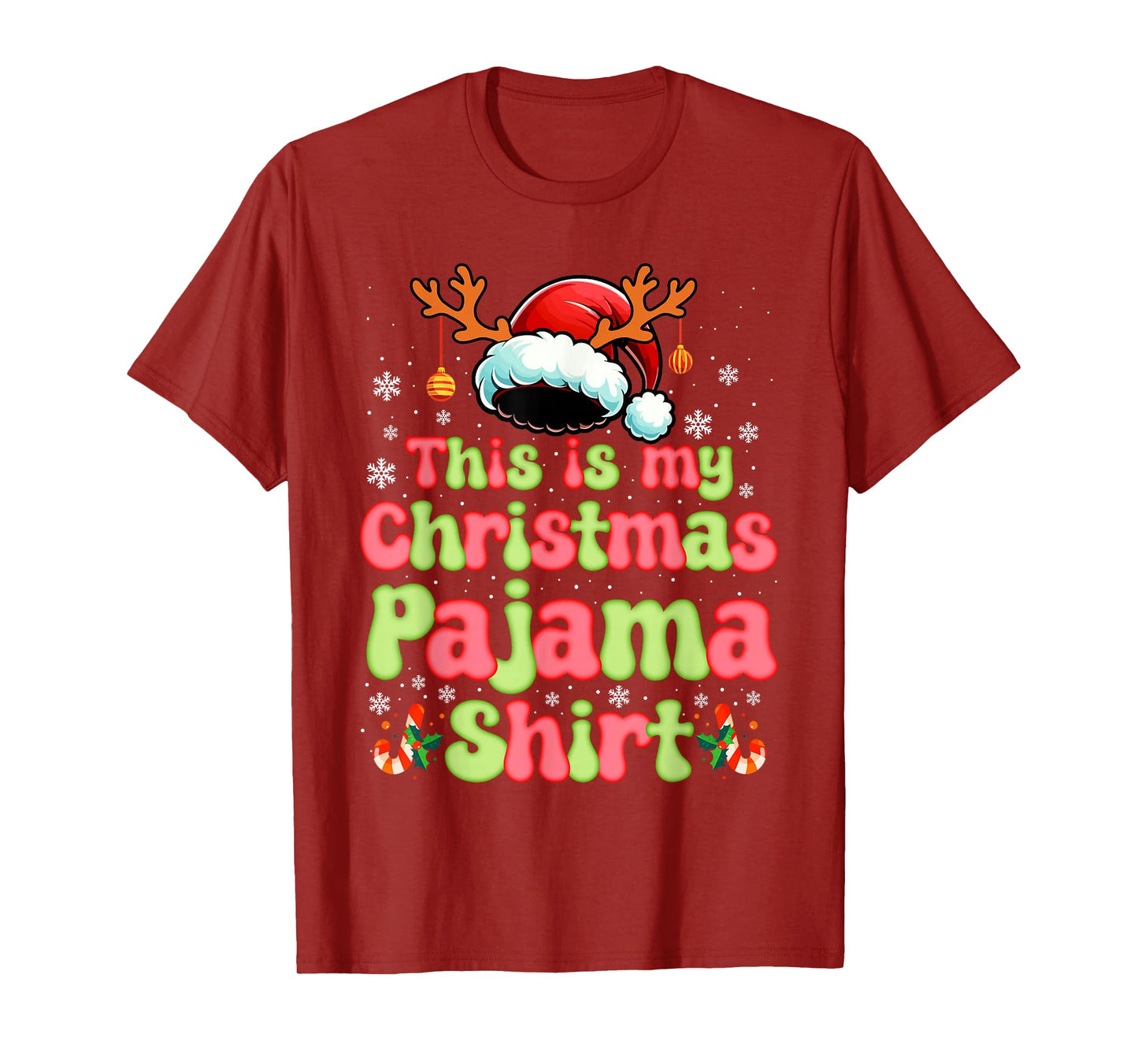 This is My Christmas Pajama Shirt Funny Xmas PJs Men Women T-Shirt