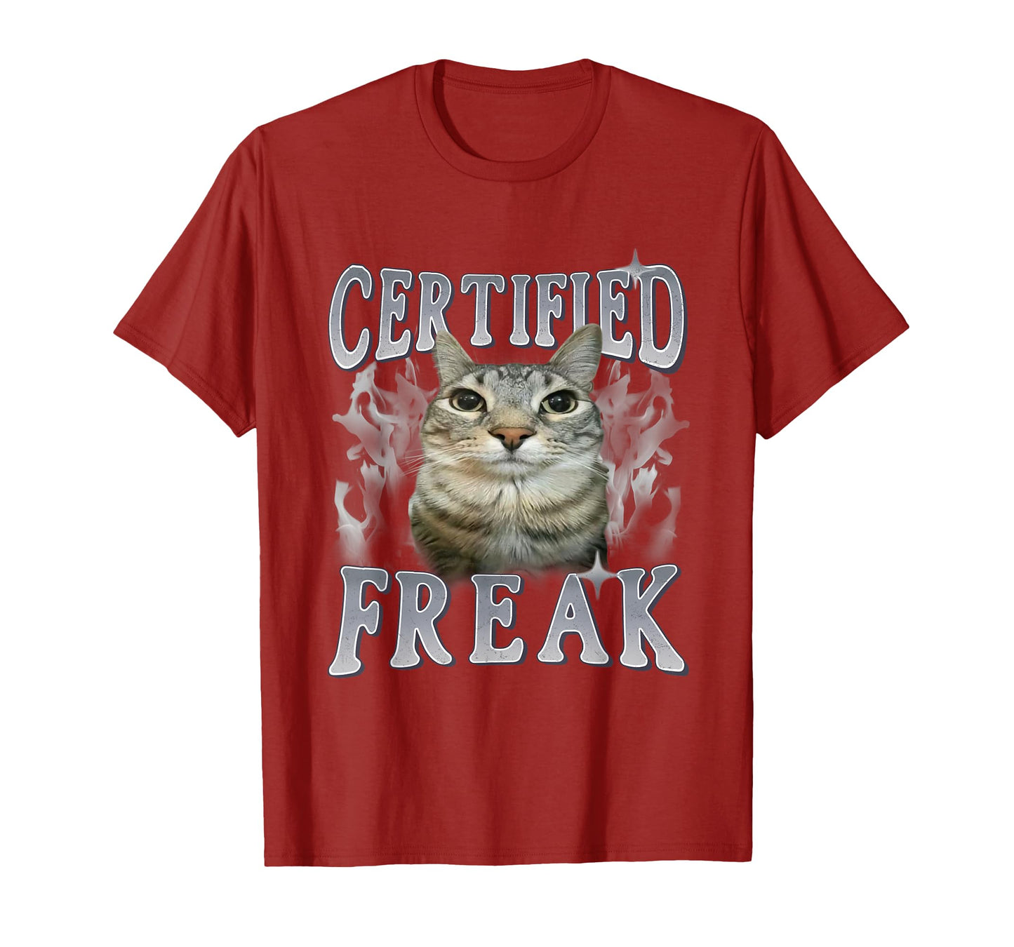 Certified Freak Funny Cat Meme Vintage Kitty Graphic T-Shirt