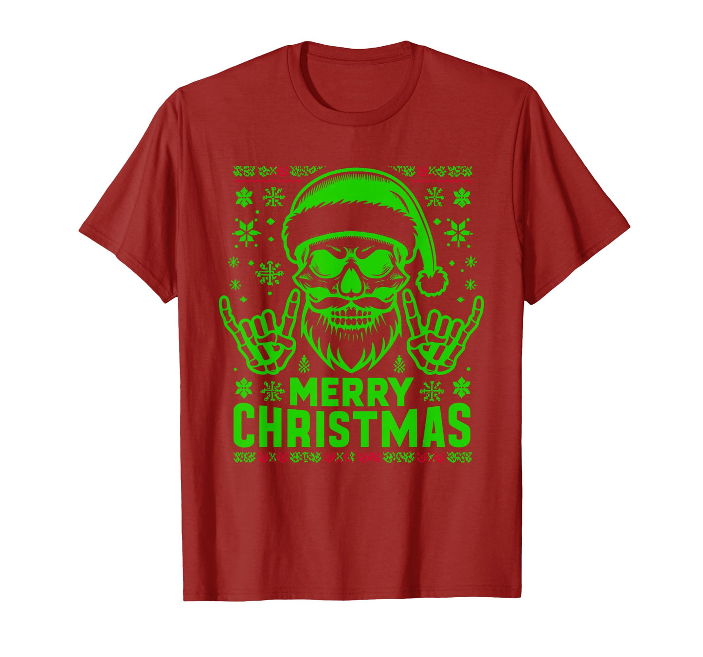 Santa Skull Christmas Horror Heavy Metal Lover Punk T-Shirt