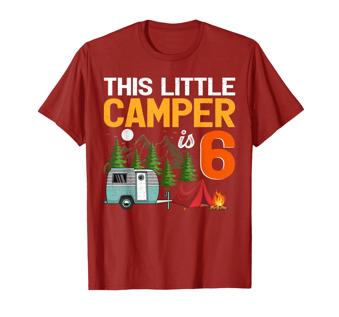 This Little Camper Is 6 Year Old Camping 6th Birthday T-Shirt