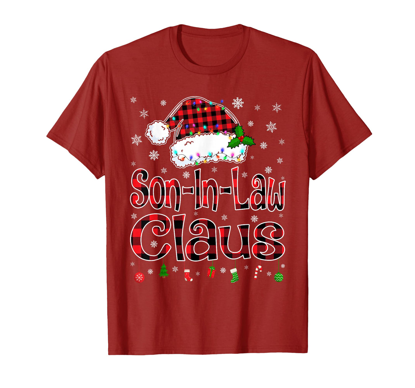 Son-in-Law Claus Christmas Light Xmas Pajama Matching Family T-Shirt