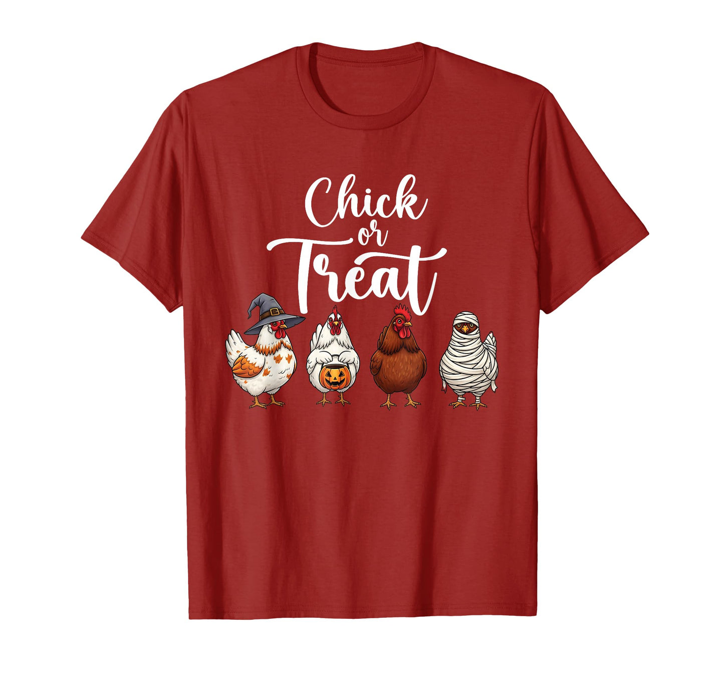 Chick Or Treat, Rooster and Hen Wear Halloween Costume T-Shirt