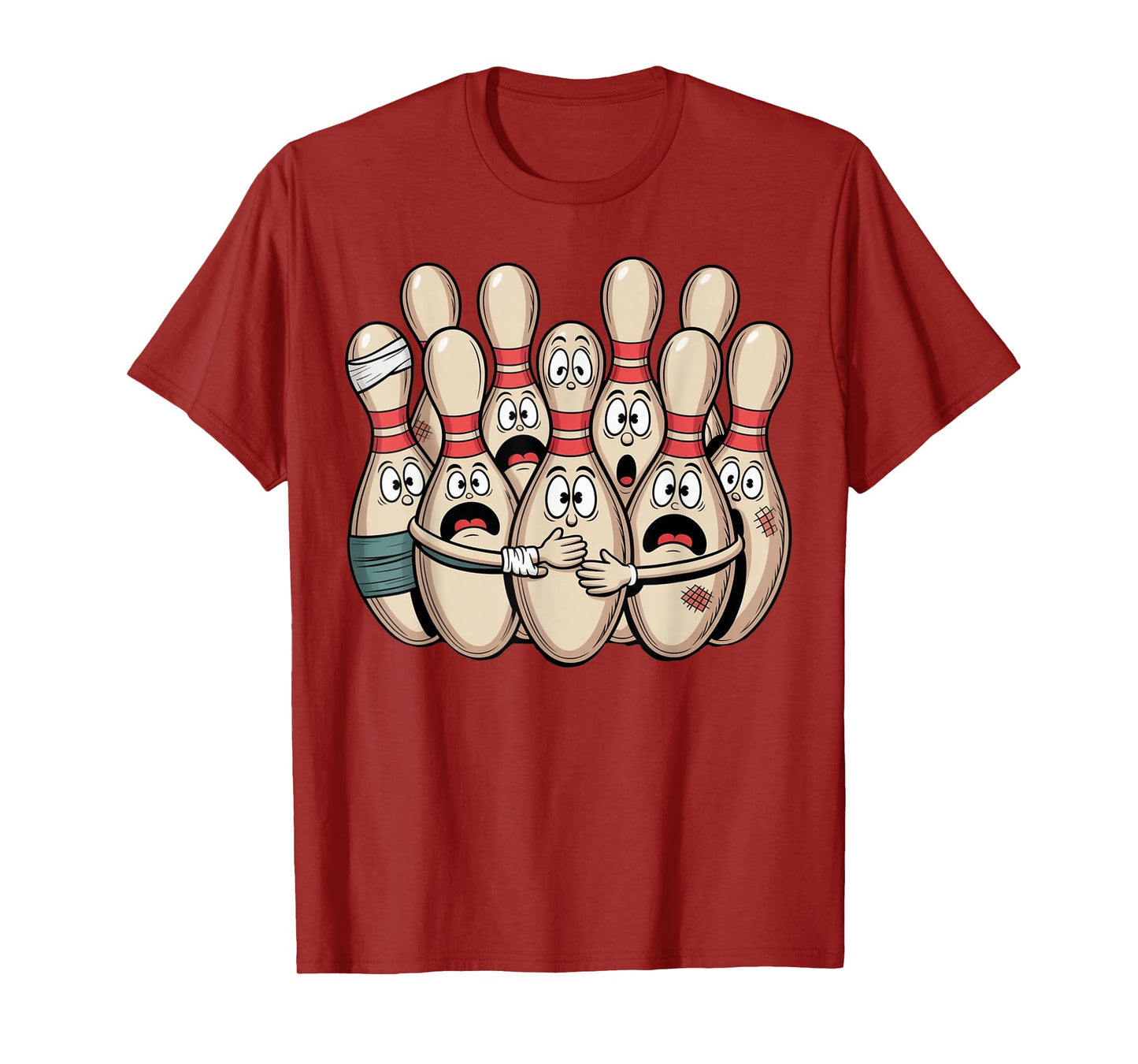 Vintage Cartoon Bowling Funny Scared Bowling T-Shirt