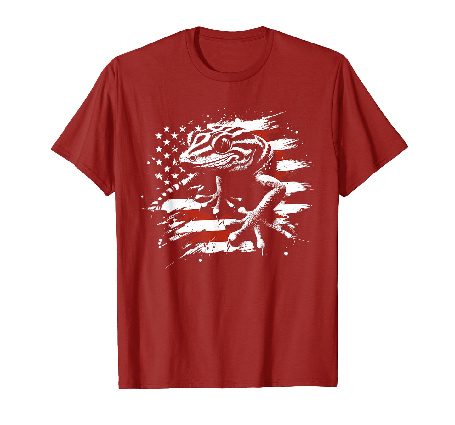 Gecko American Flag - Patriotic USA Lizard Reptiles Lover T-Shirt