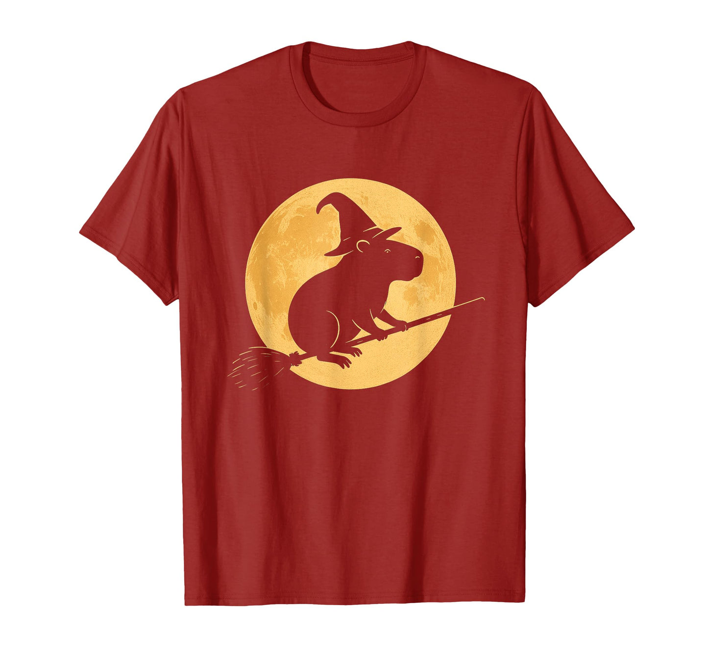 Funny Witch Capybara Moon Halloween Trick Or Treat T-Shirt