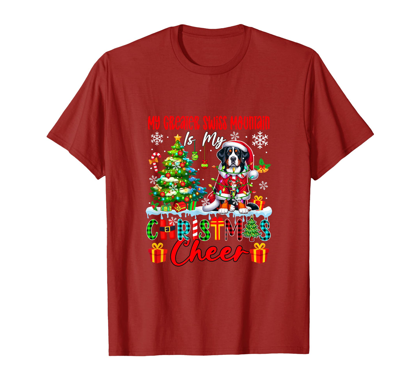 My Greater Swiss Mountain is My Xmas Cheer Funny Santa Owner T-Shirt