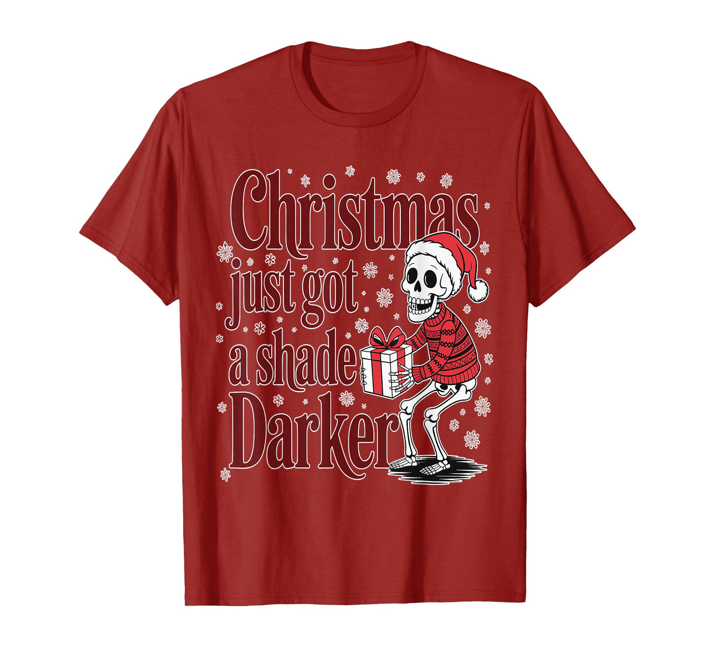 Gothmas Gothic Academia Christmas Skeleton Holiday T-Shirt