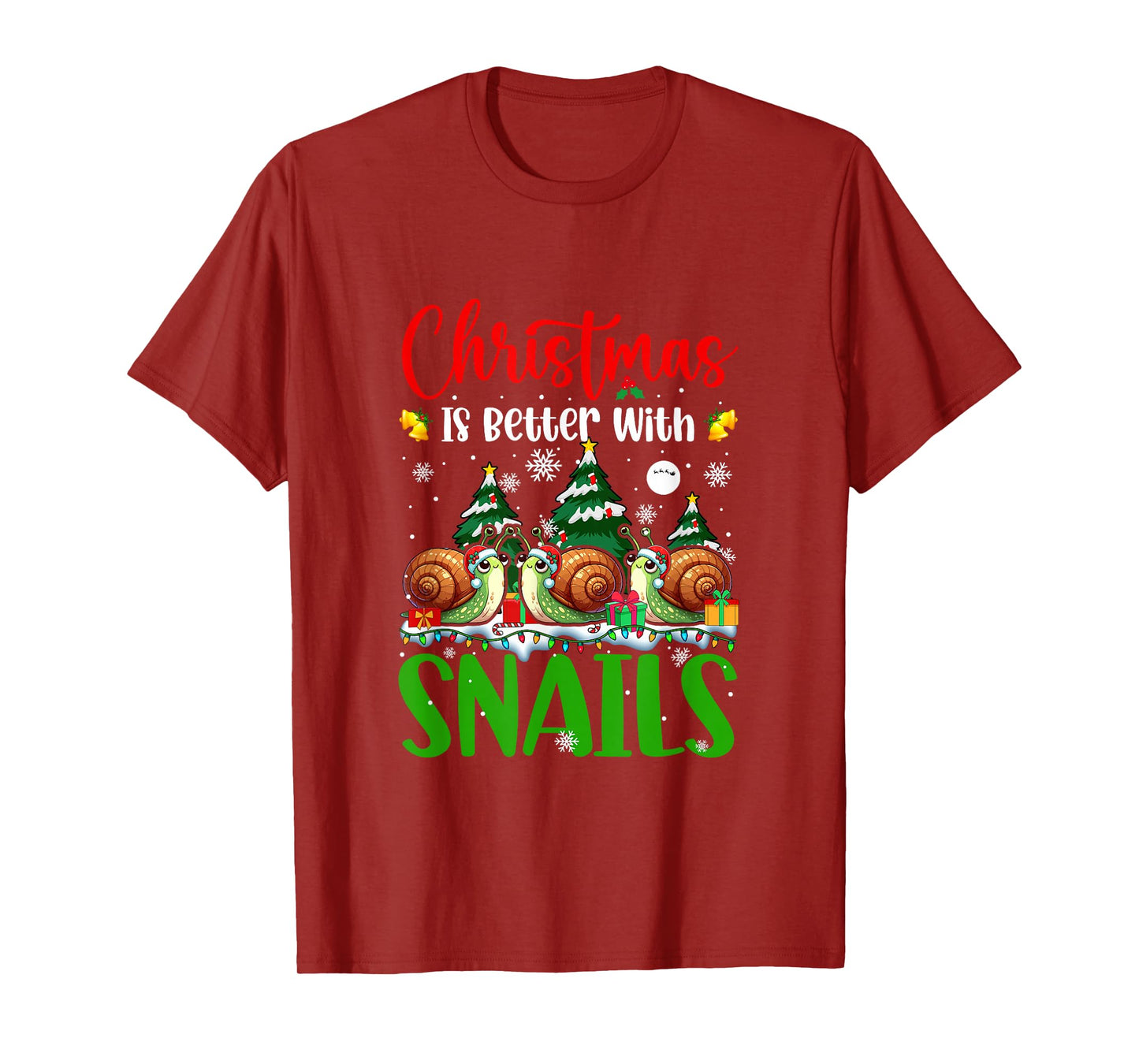 Xmas is Better Funny Joke Snails Lover Christmas Tree T-Shirt