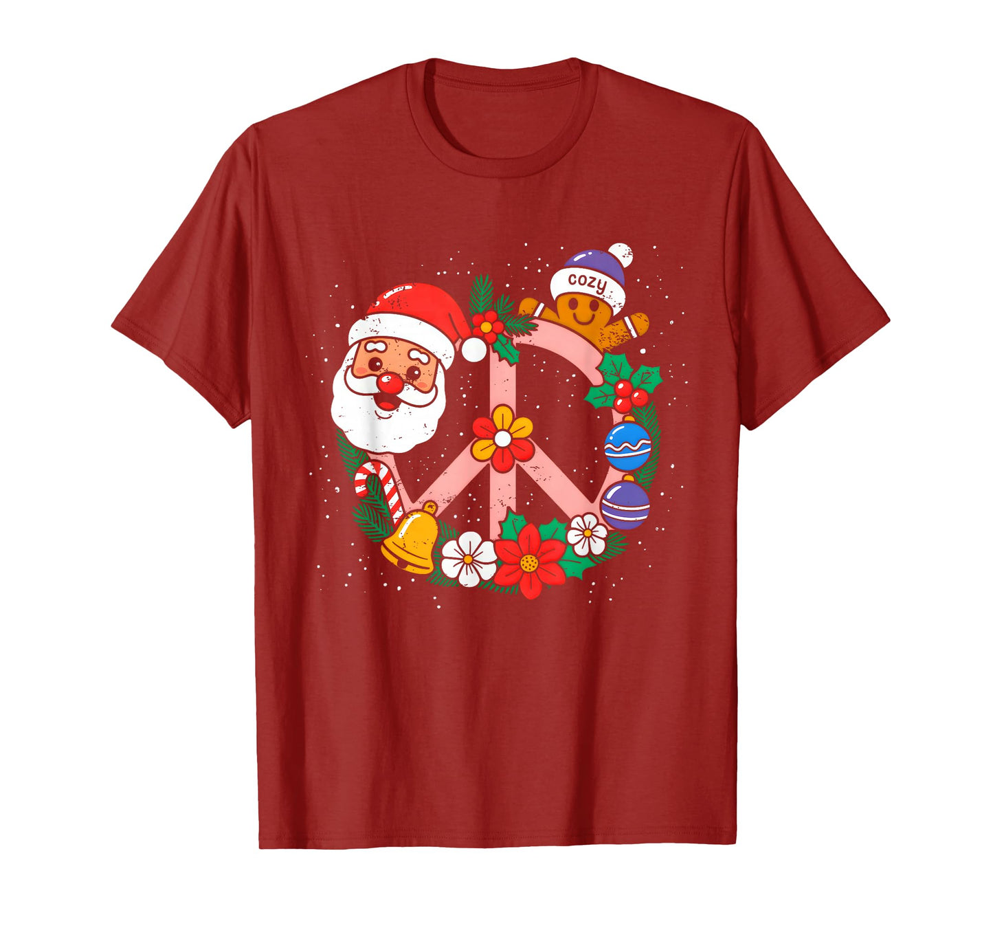 Retro Groovy Christmas Santa Claus Gingerbeard Xmas Vibes T-Shirt