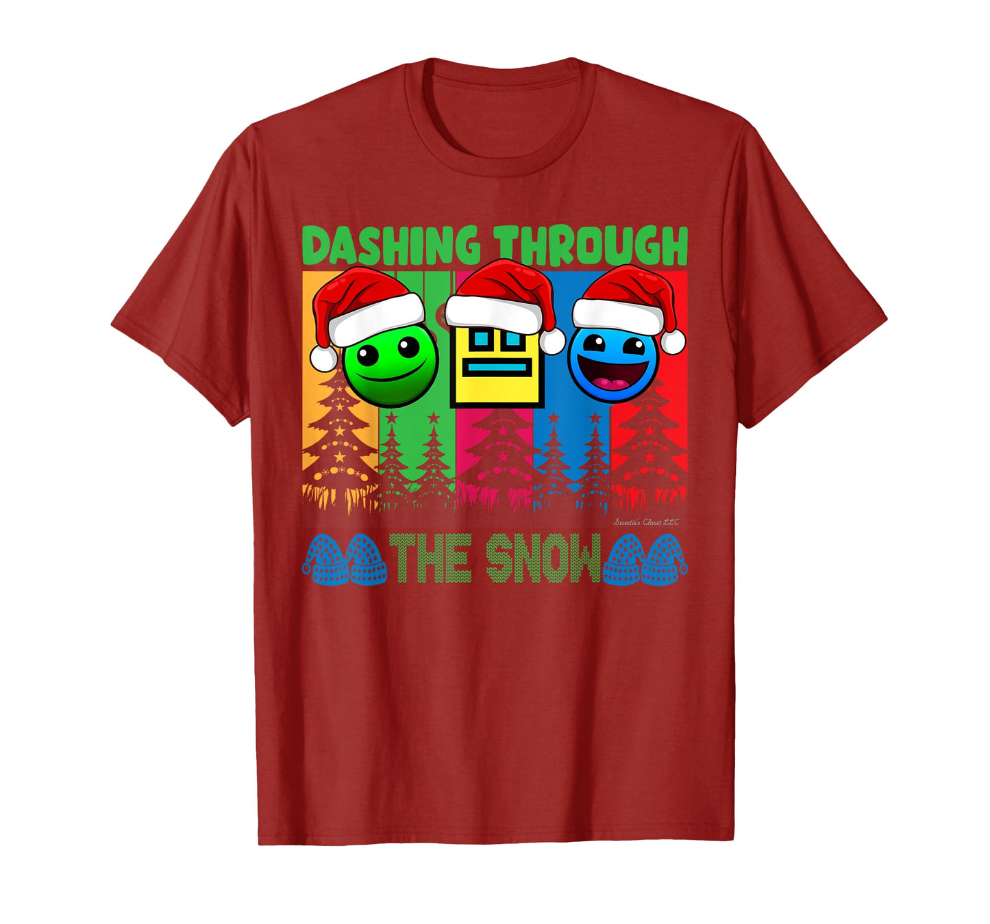 Sleep Dash Repeat Christmas Video Game Geometry Video Gamer T-Shirt