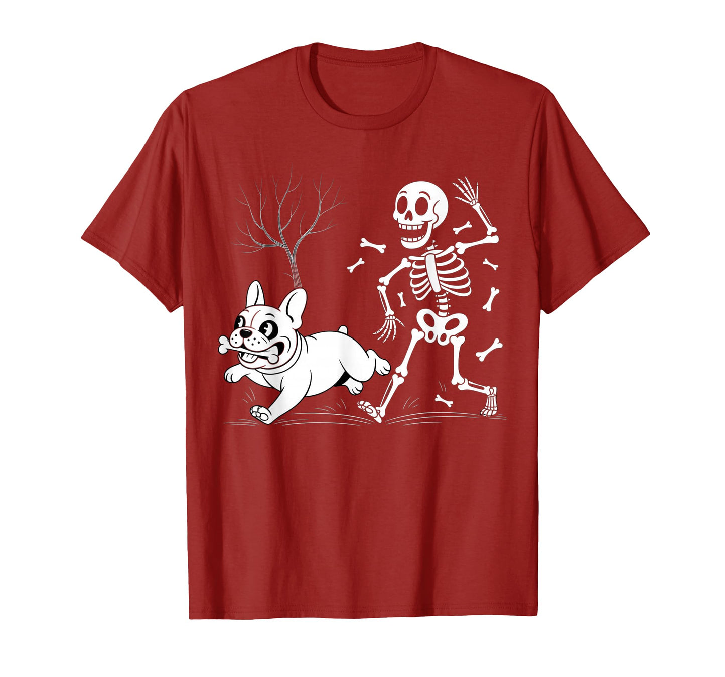 French Bulldog Skeleton Spooky Season Funny Halloween T-Shirt