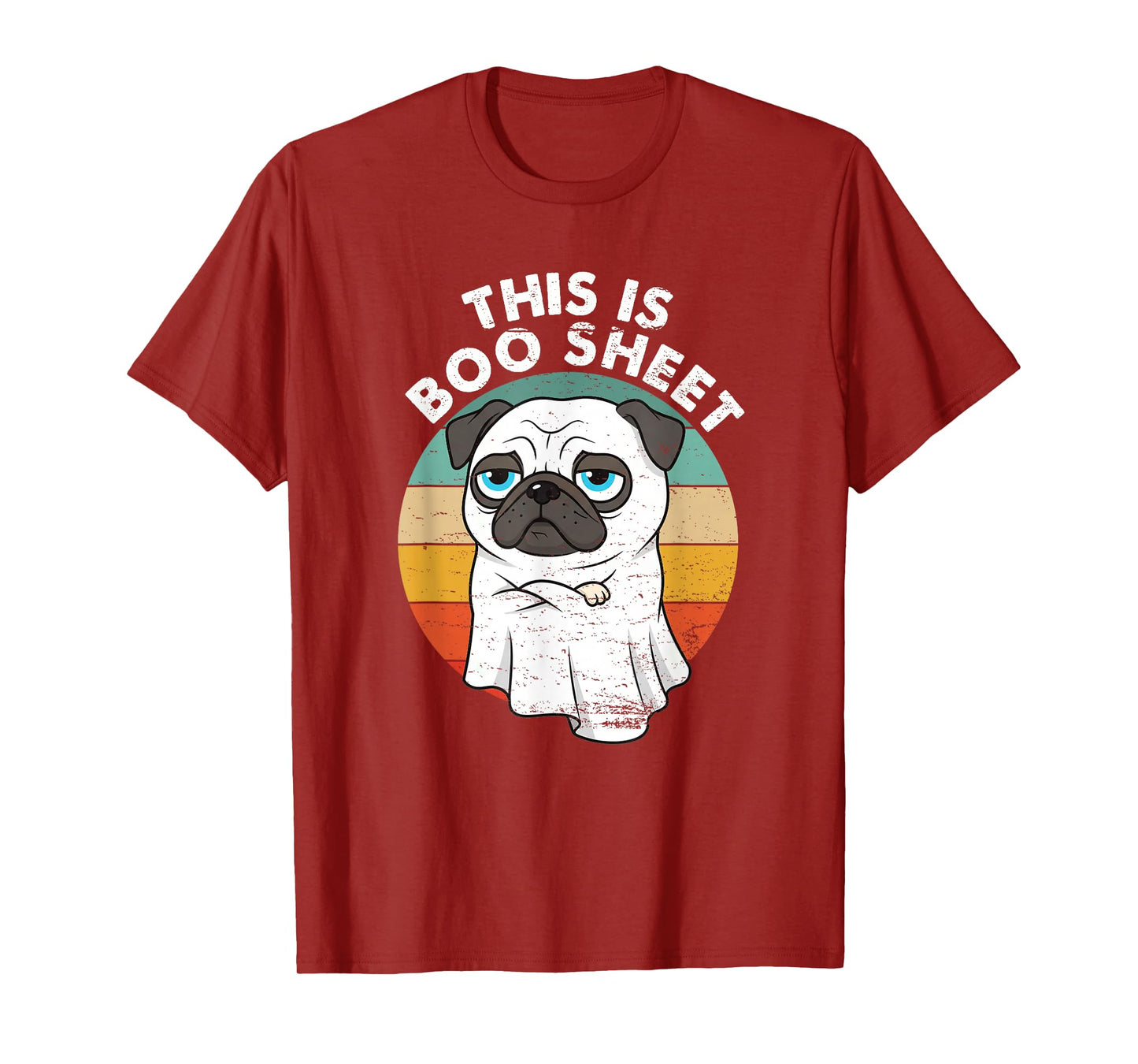 This is Boo Sheet Pug Dog Retro Halloween Funny Dog T-Shirt