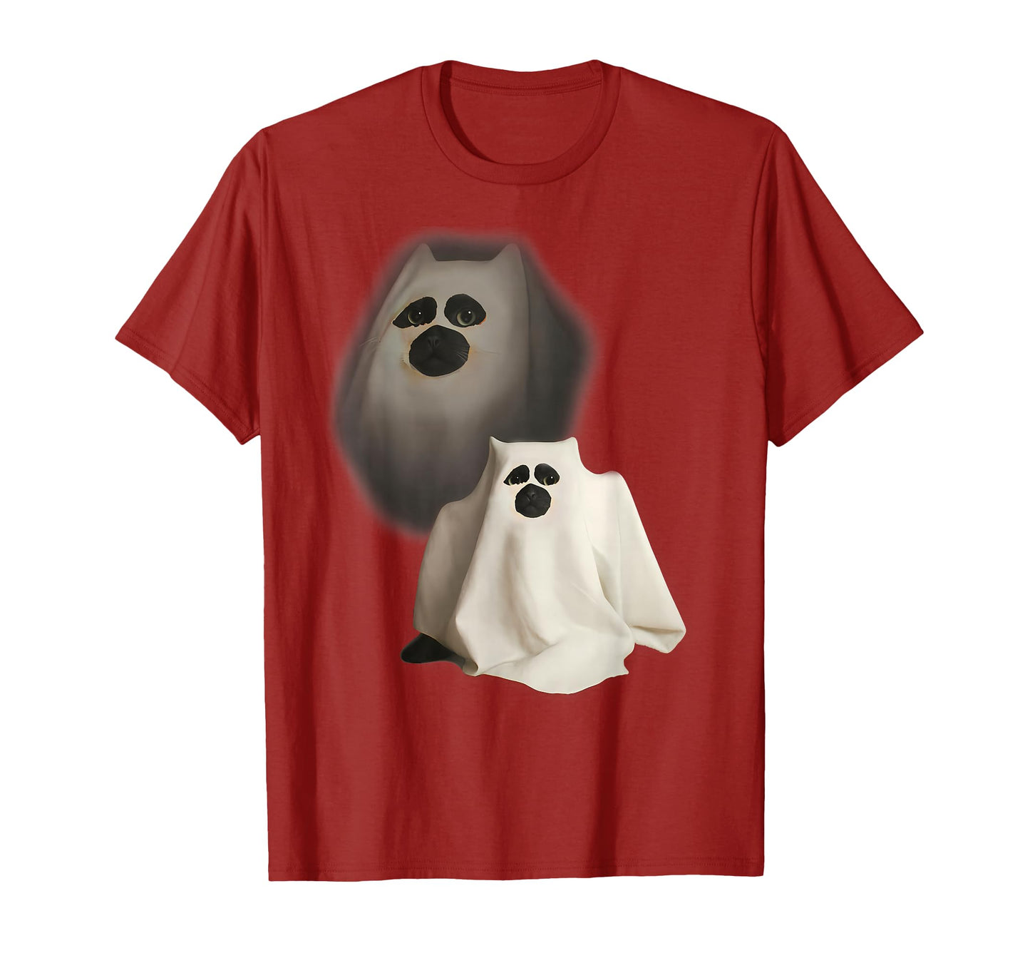 Ghost Cat Meme Funny Halloween Men Women Kids T-Shirt