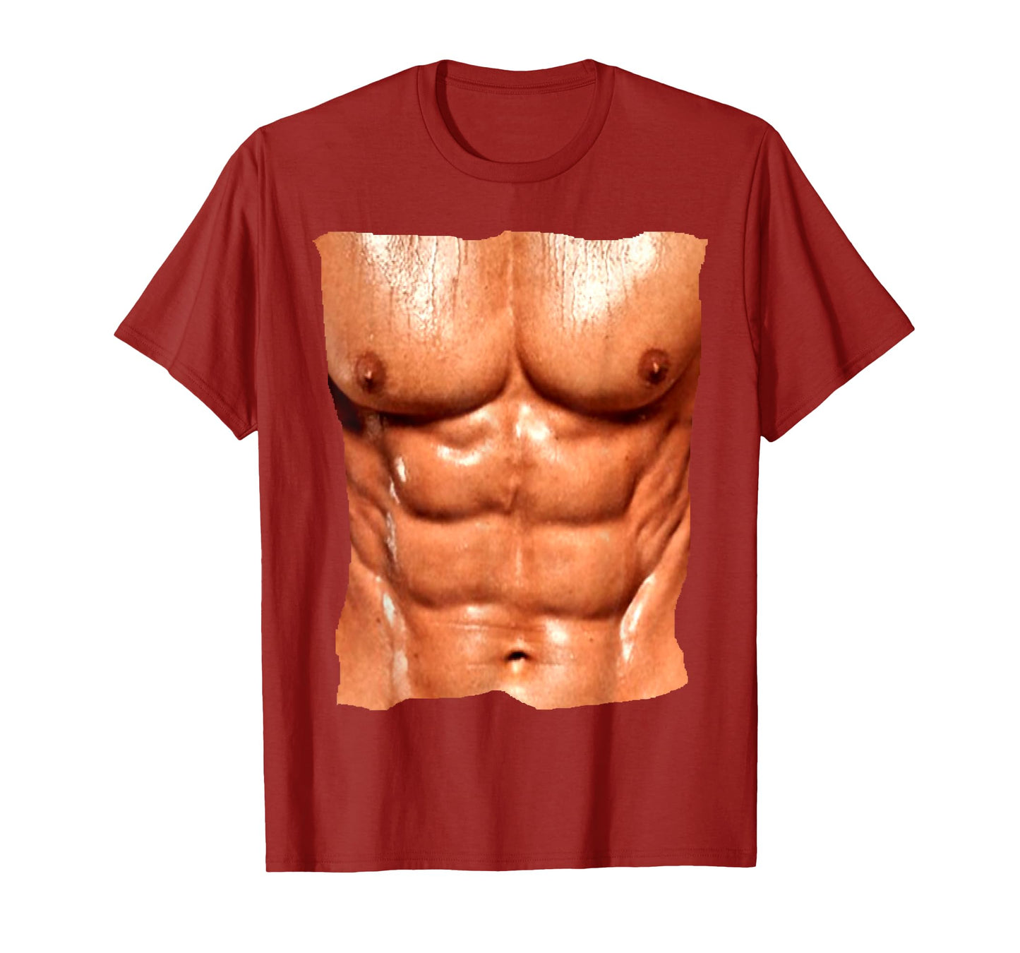 Replica Six Pack Abdomnial Abs Fake Muscle Chest T-Shirt T-Shirt
