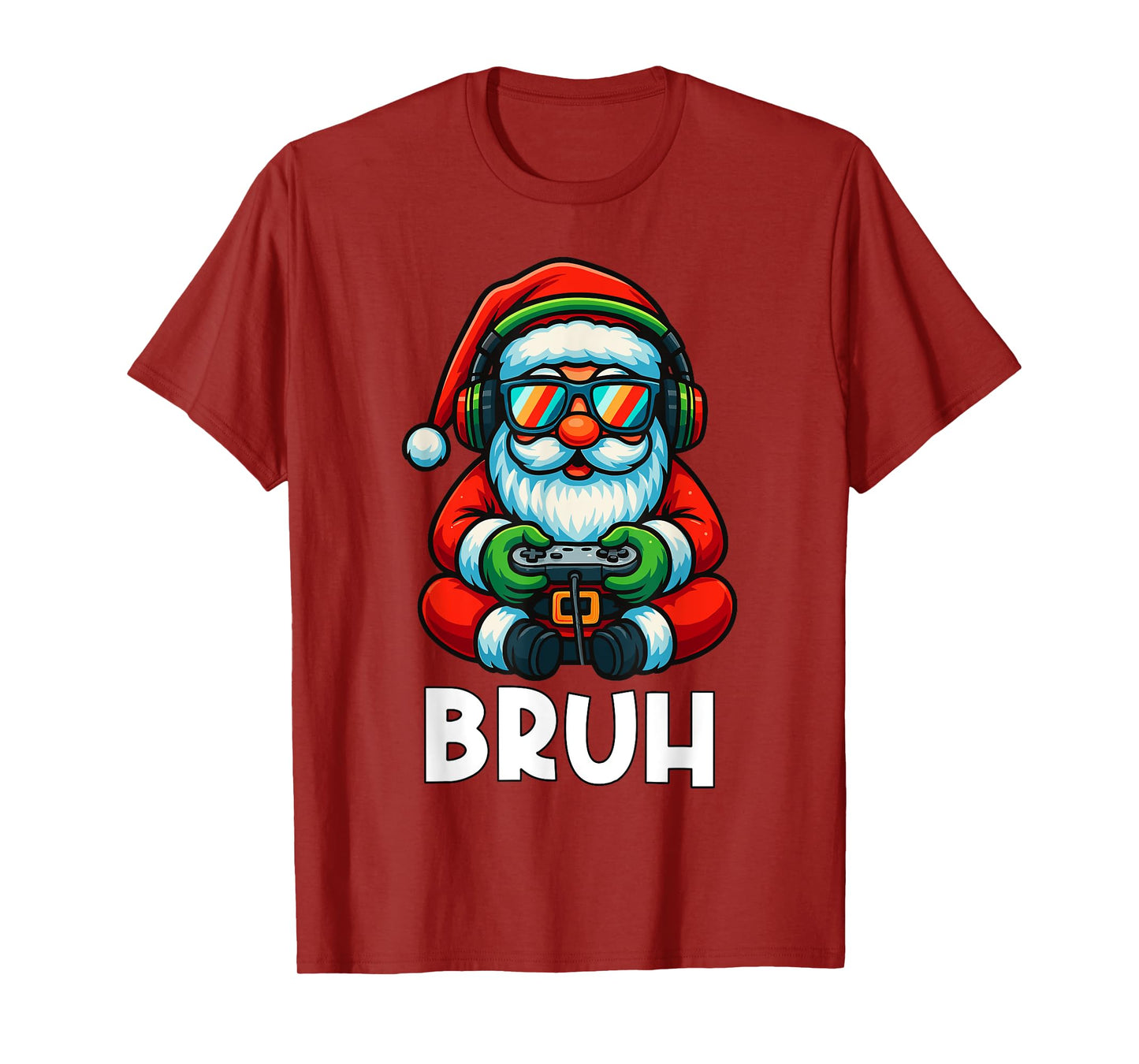Bruh Christmas Gamer Boys Video Game Santa Xmas T-Shirt