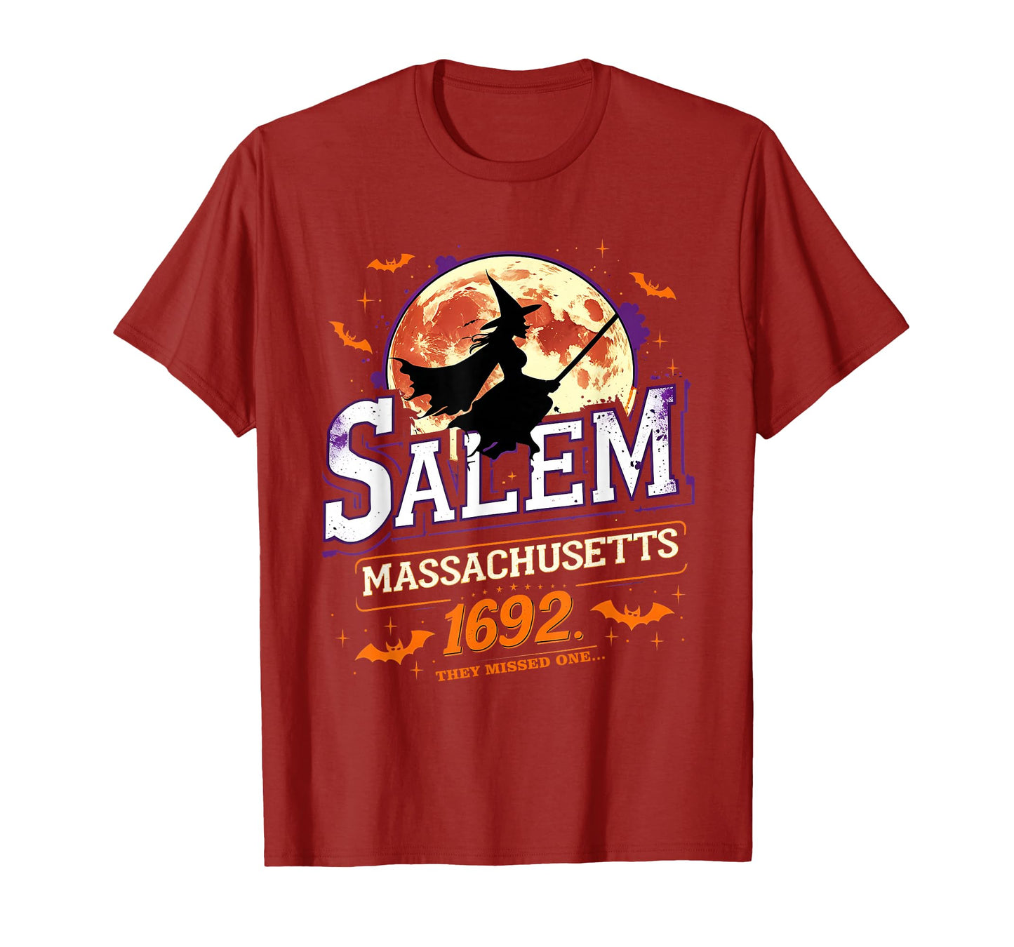 Salem 1692 Witch Retro Halloween Gothic Design T-Shirt