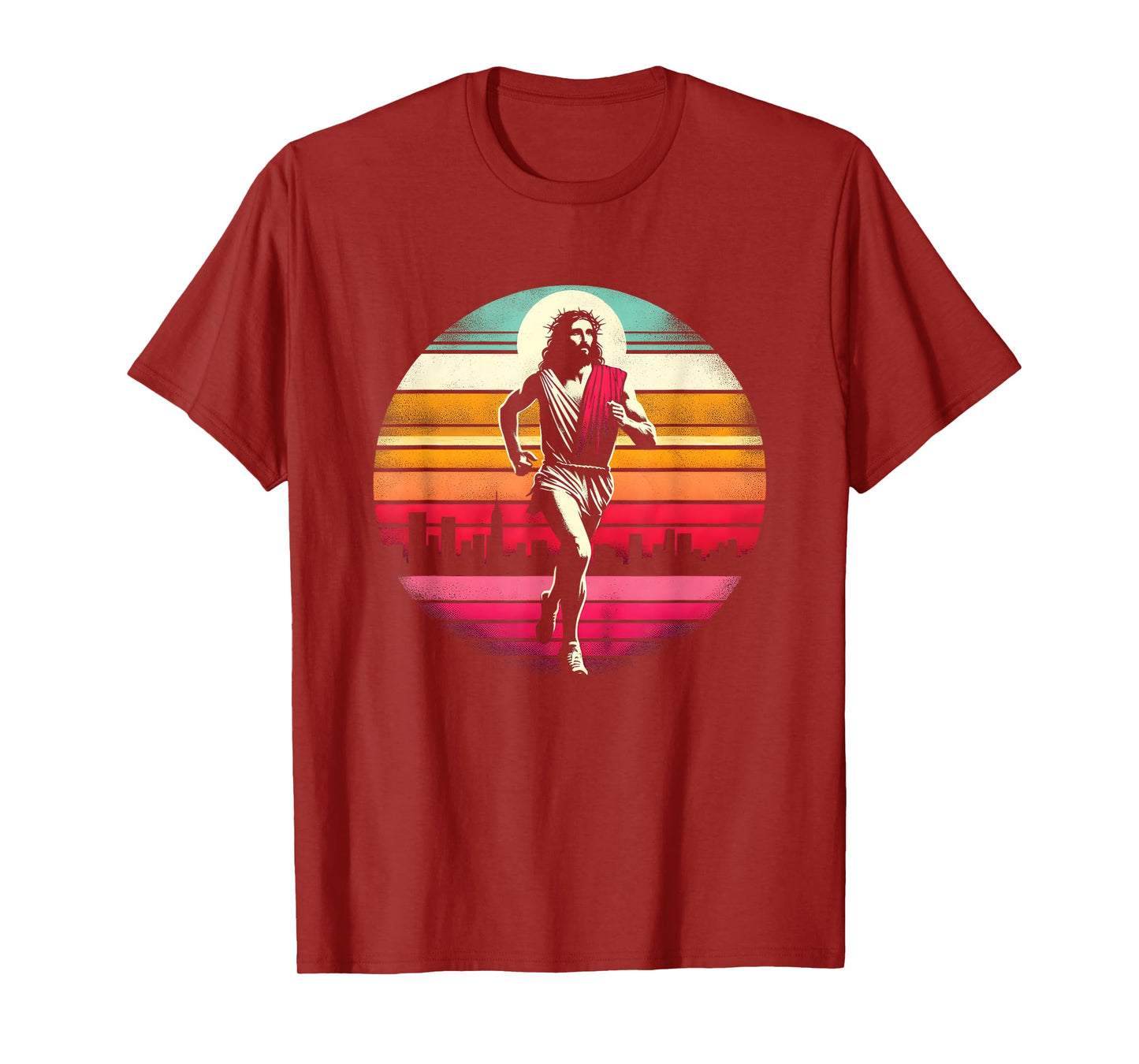 Jesus Marathon Runner - Funny Christian Religious Running T-Shirt, Small