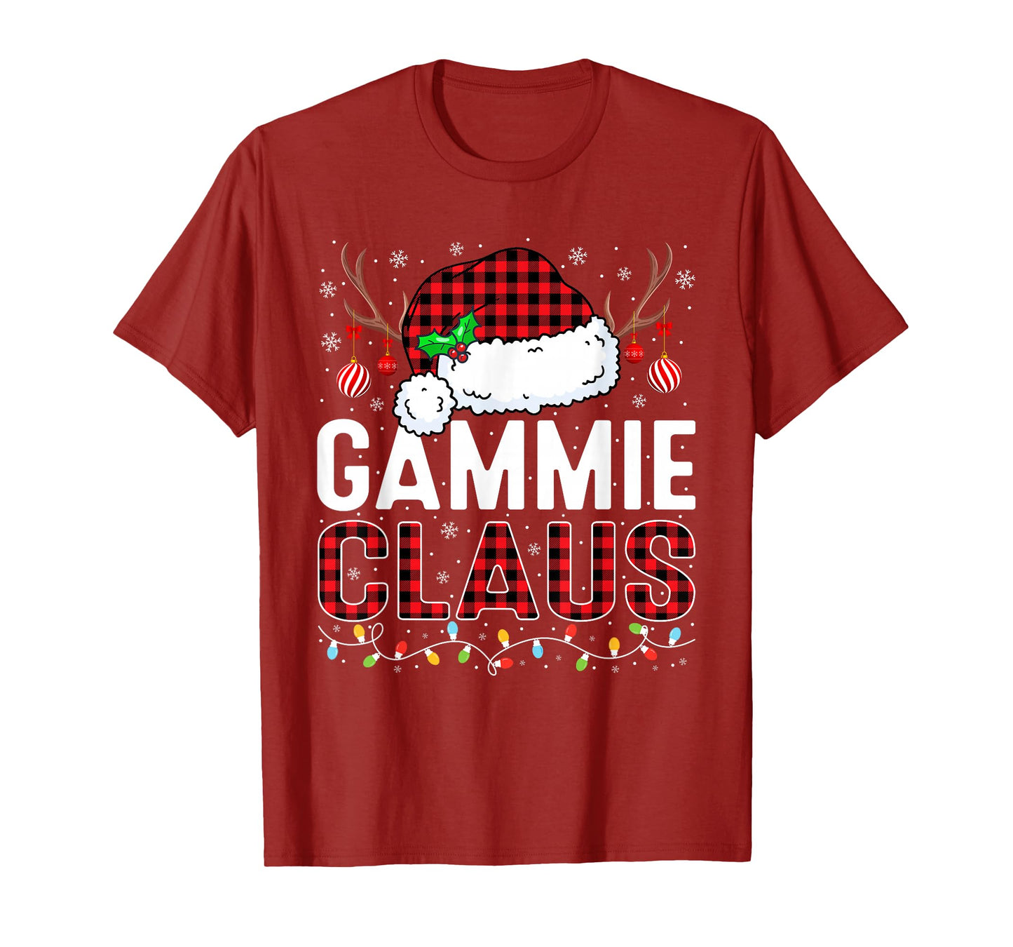 Christmas Lights Gammie Claus Family Matching Xmas Pajama T-Shirt
