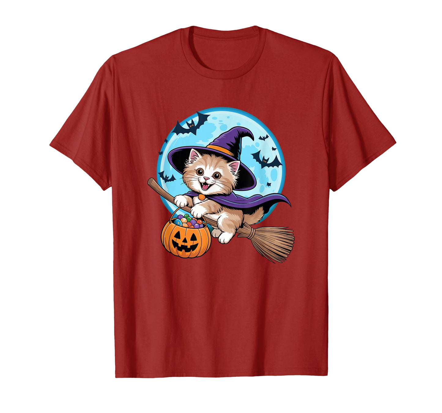 Halloween Witch Persian Cat Moon Persian Longhair T-Shirt