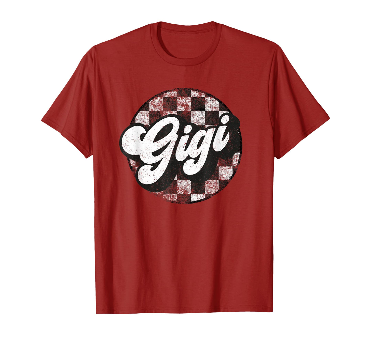 Funny Retro Checkered Gigi Race Vintage Matching Family T-Shirt