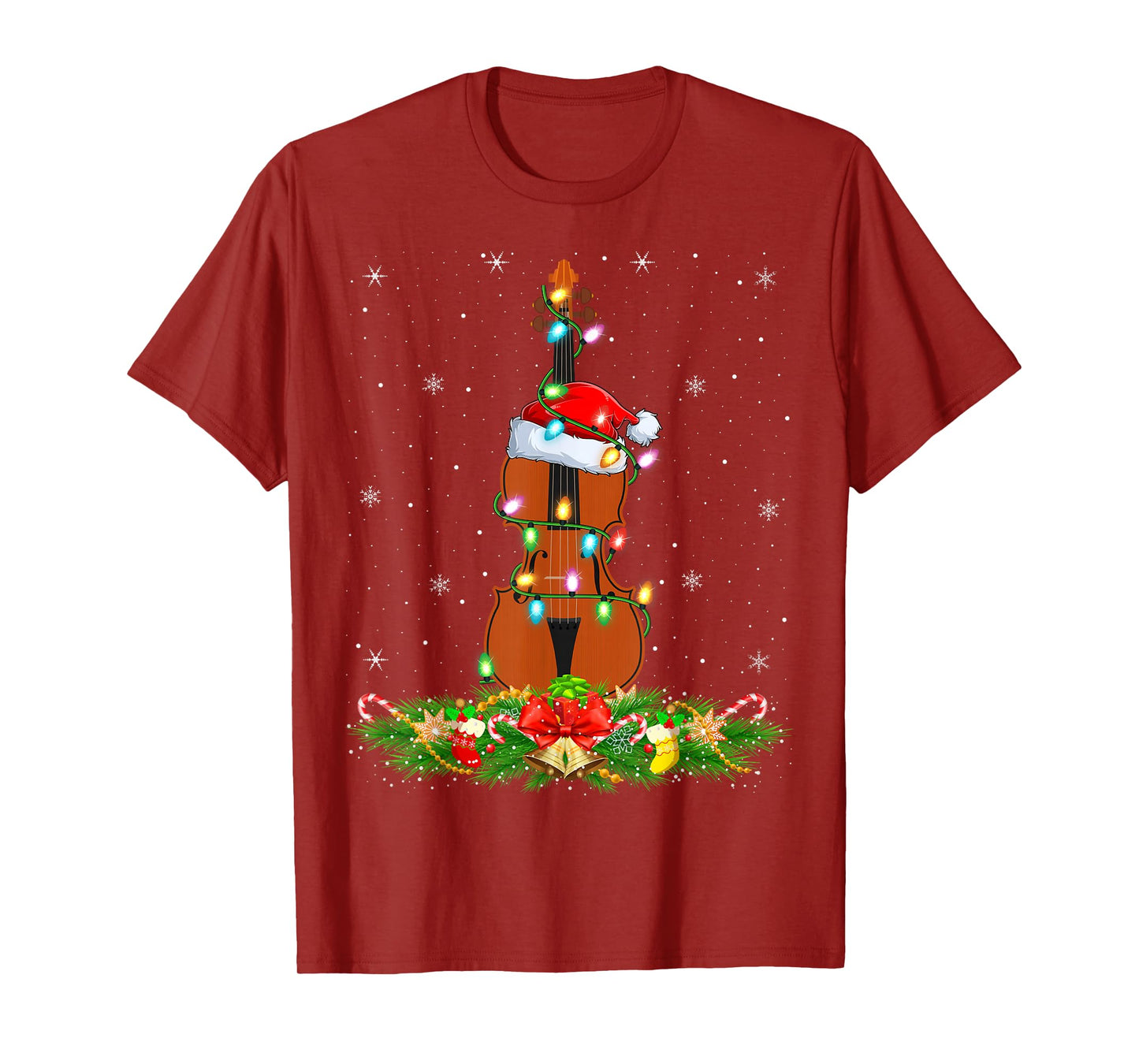Cello Christmas Lights Cellist Musician Cello Player Xmas T-Shirt