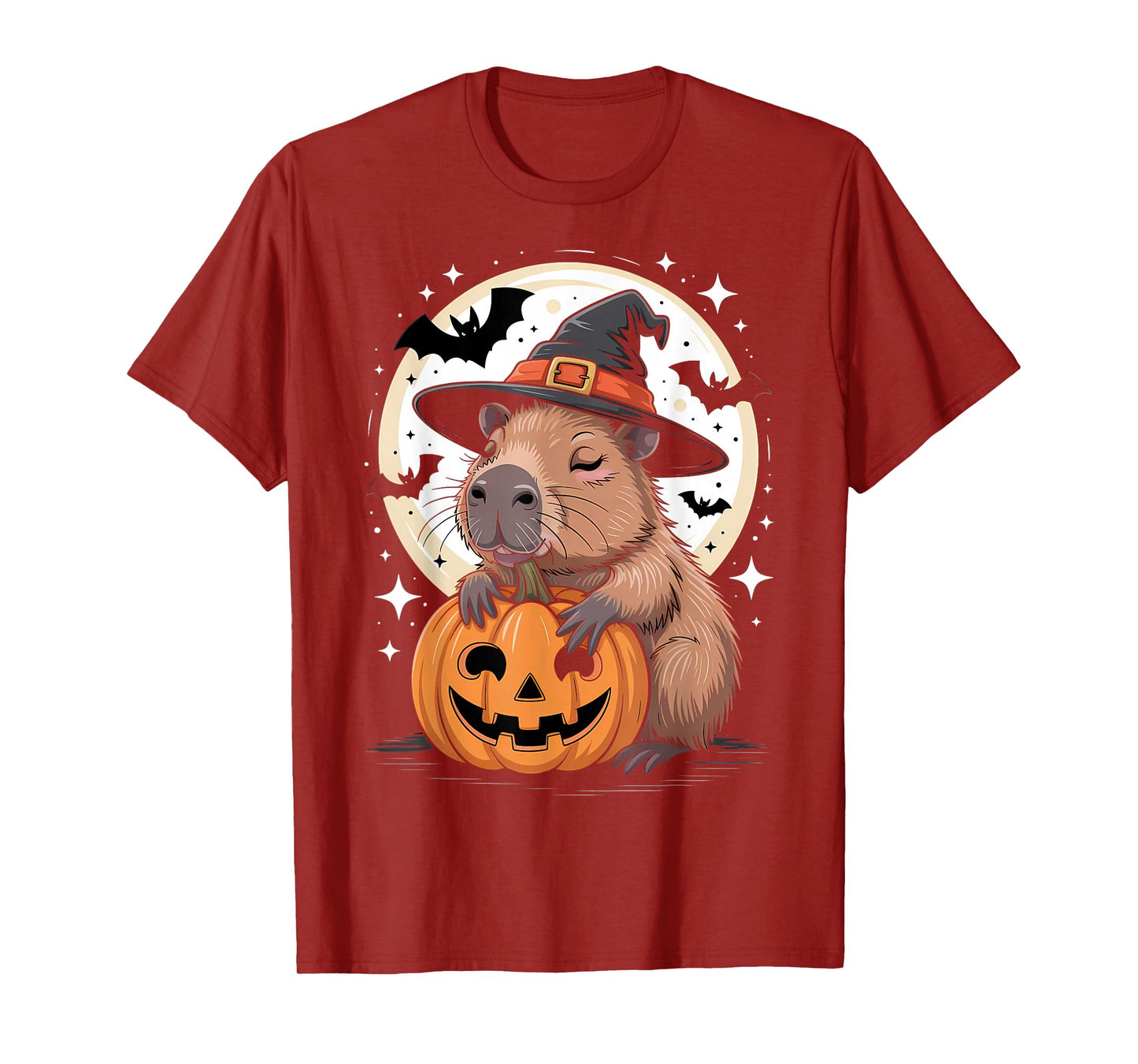 Halloween Capybara Witch Hat Pumpkin Spooky T-Shirt