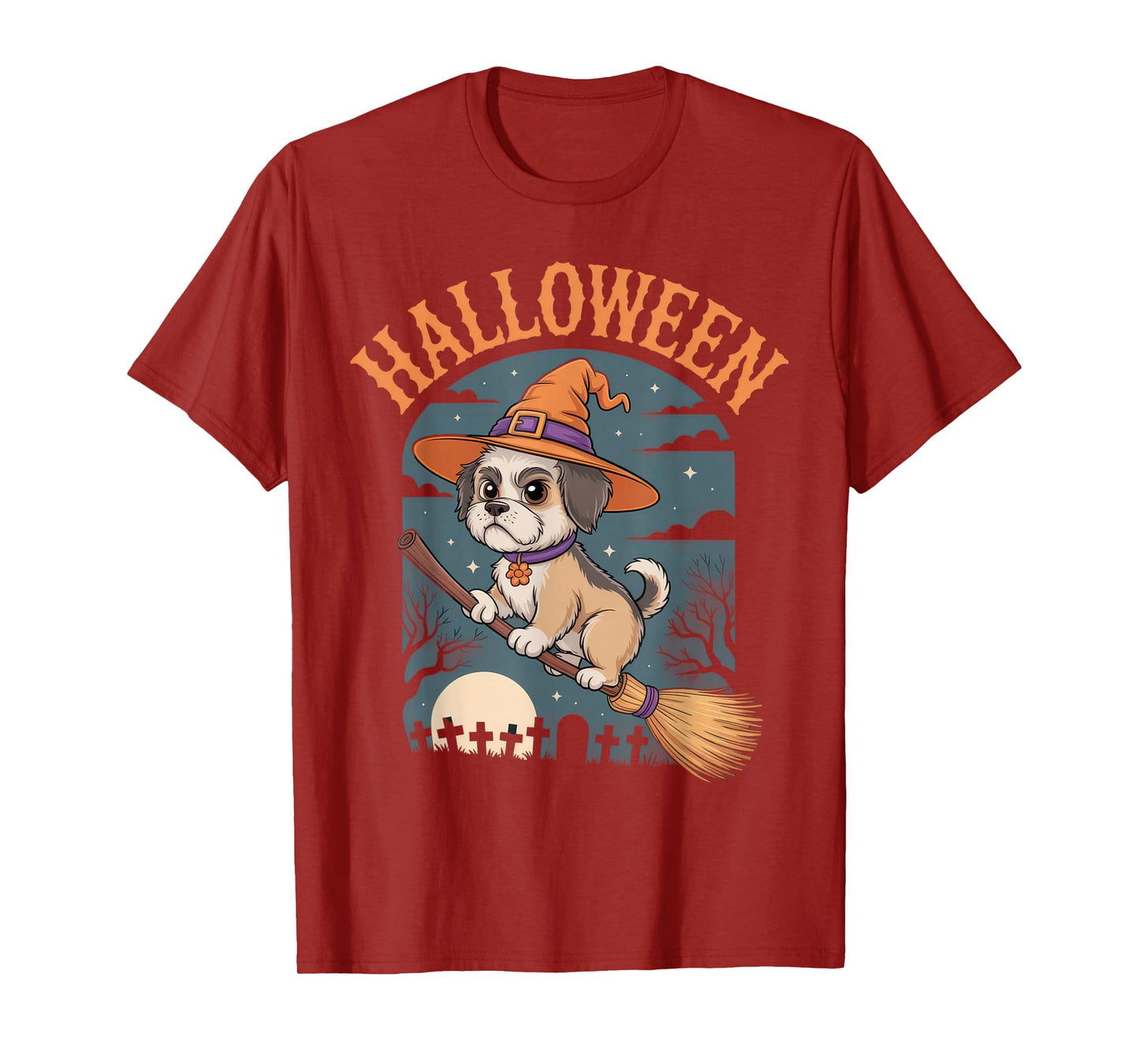 Halloween Dog Lover Witch Funny Pet Costume Spooky Party T-Shirt