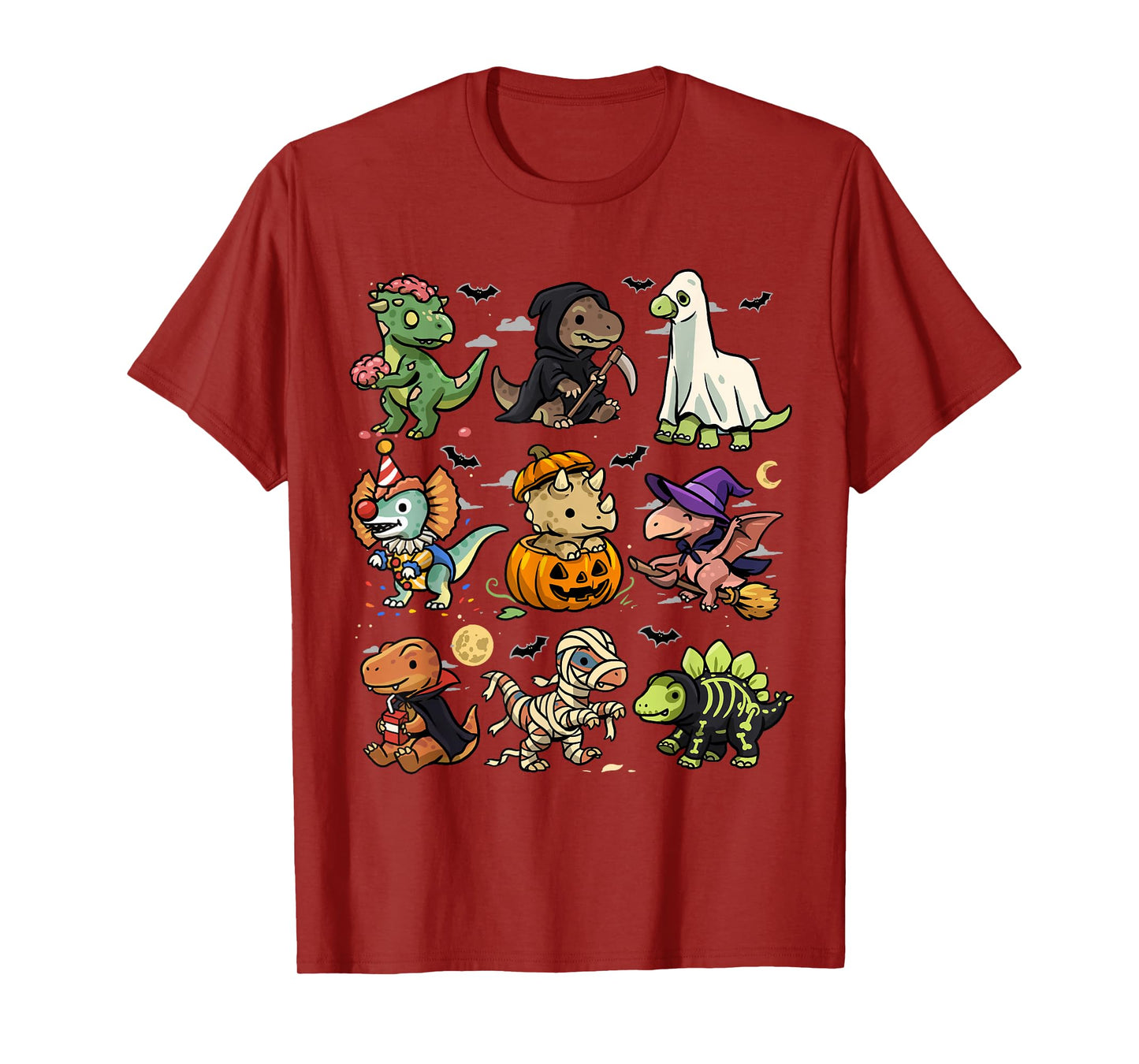 Spooky Dinosaurs Halloween Creepy Dinos Ghost Vampire Zombie T-Shirt