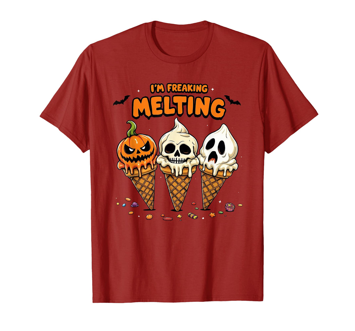 I'm Freaking Melting Funny Spooky Halloween Ice Cream T-Shirt