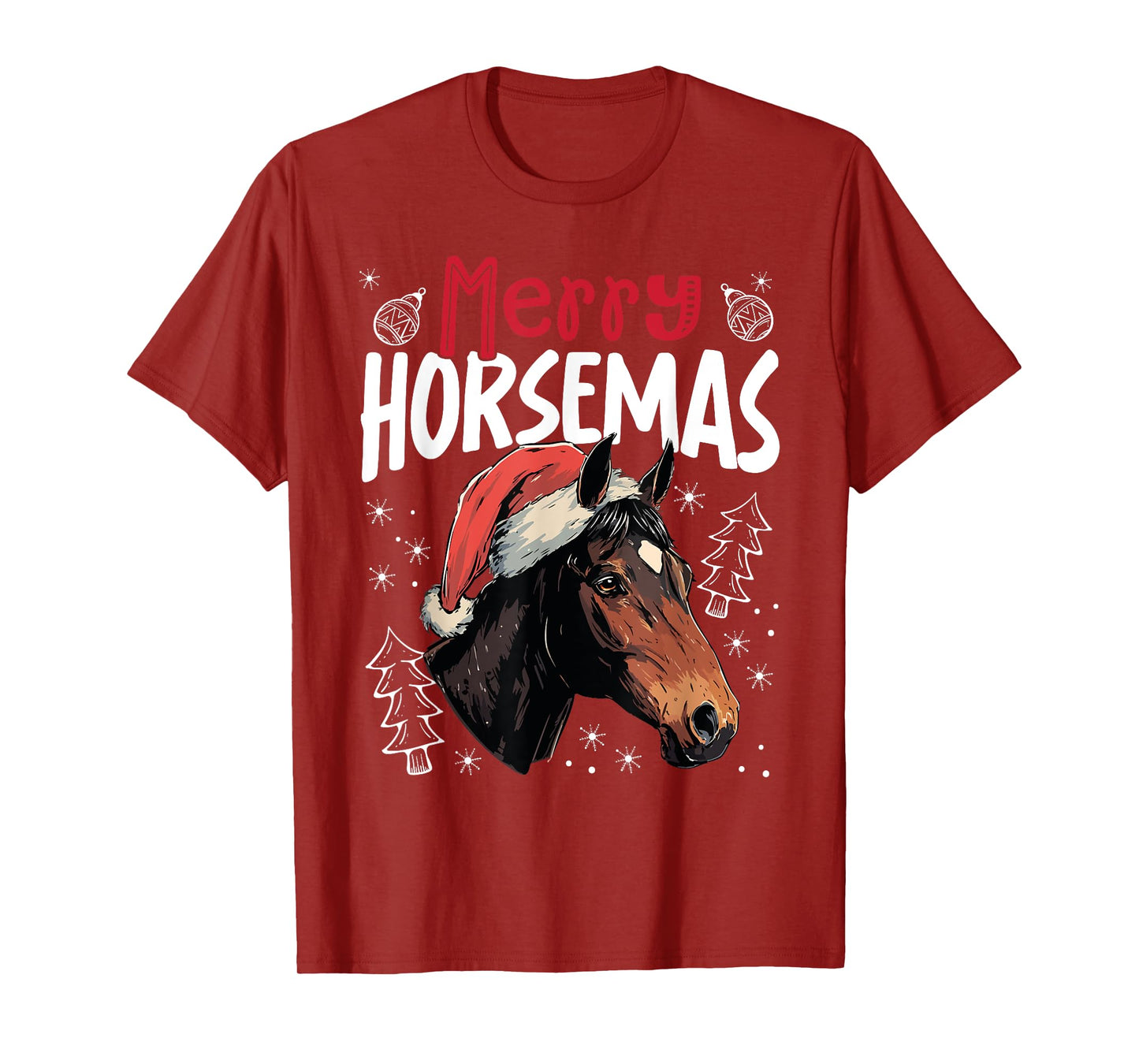 Merry Horsemas Funny Christmas Horse T-Shirt