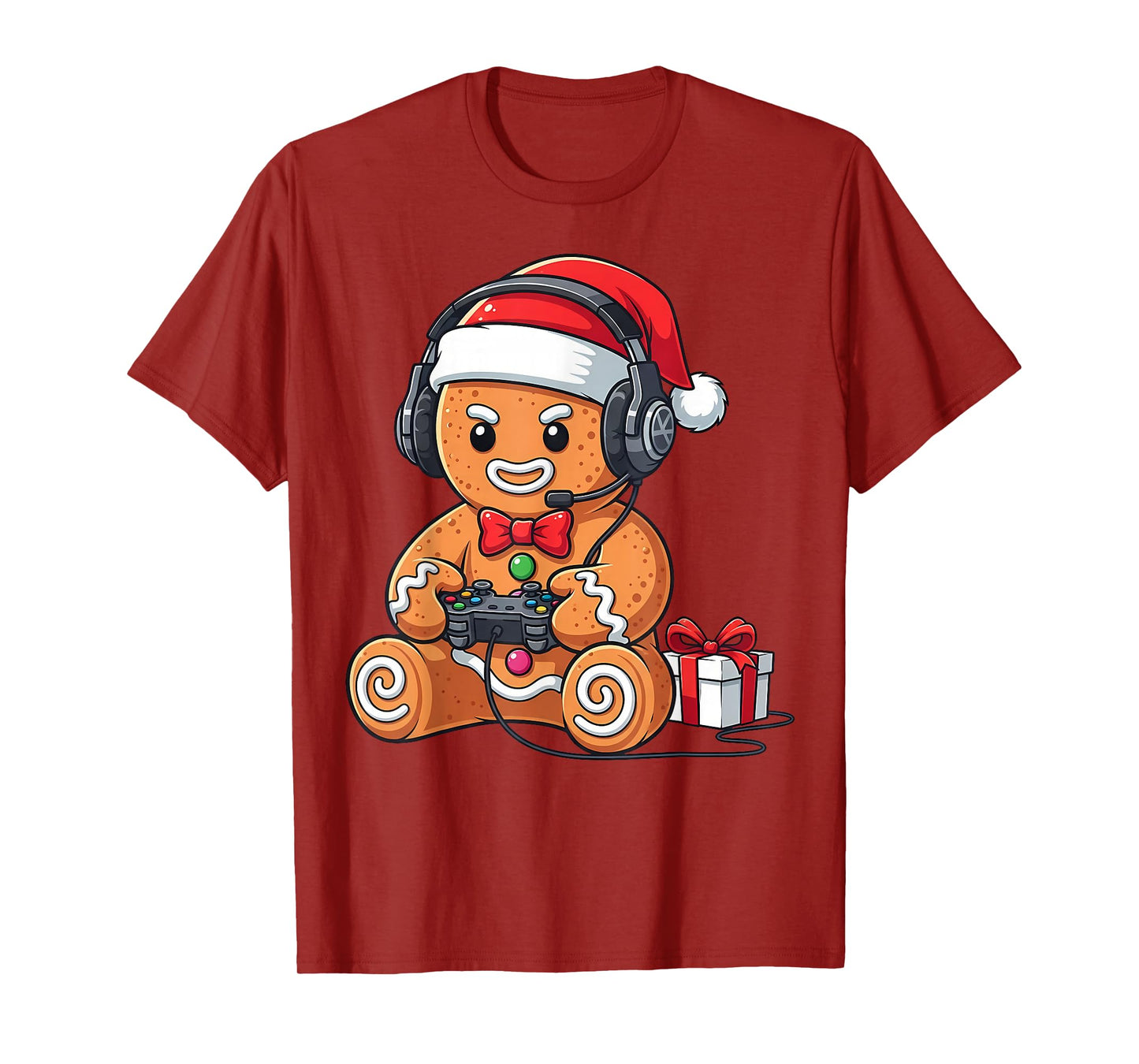 Christmas Gingerbread Video Gamer Xmas Gaming Lovers Funny T-Shirt