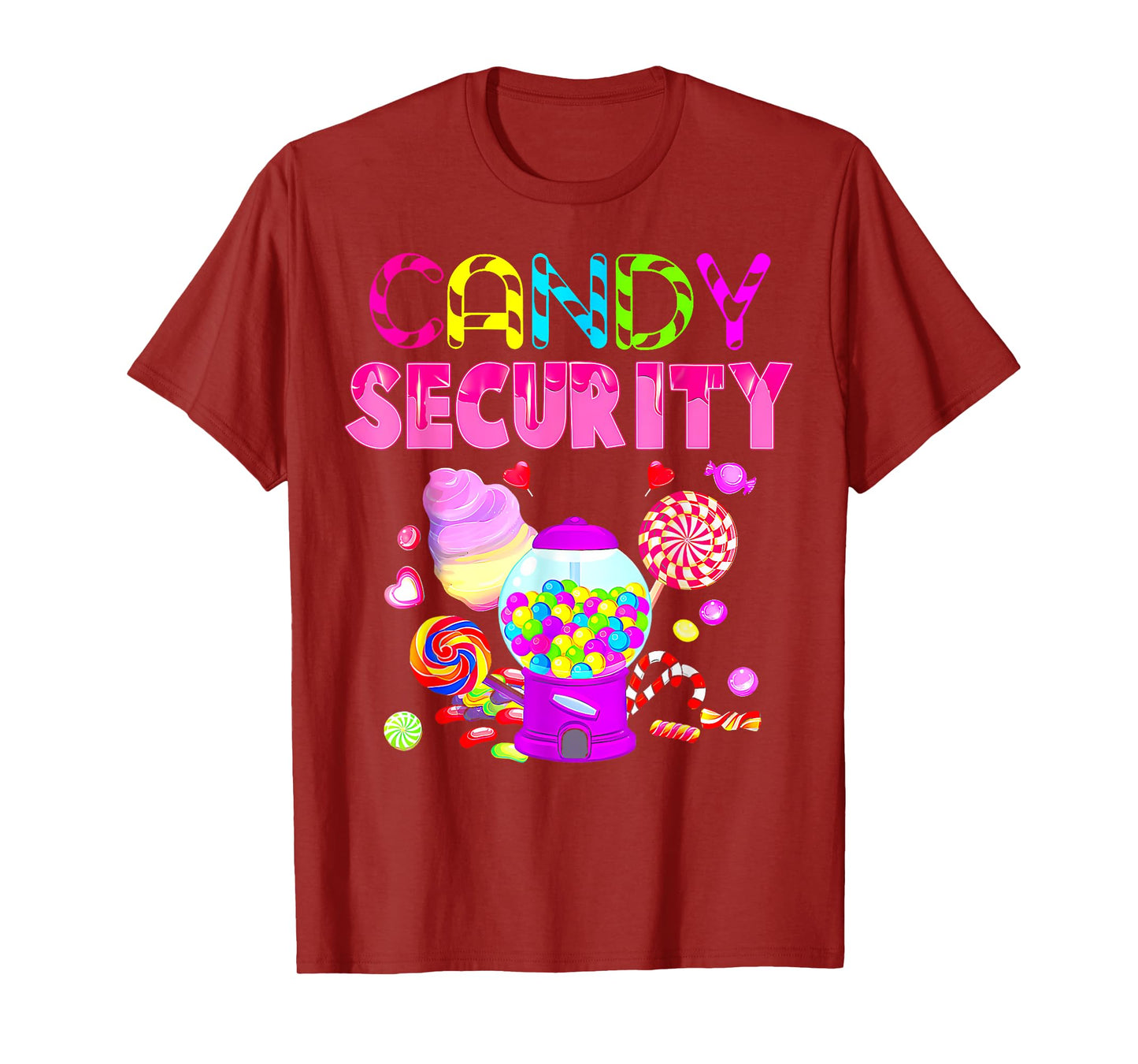 Candy Land Costume Women Candy Crew Funny Candy Security T-Shirt